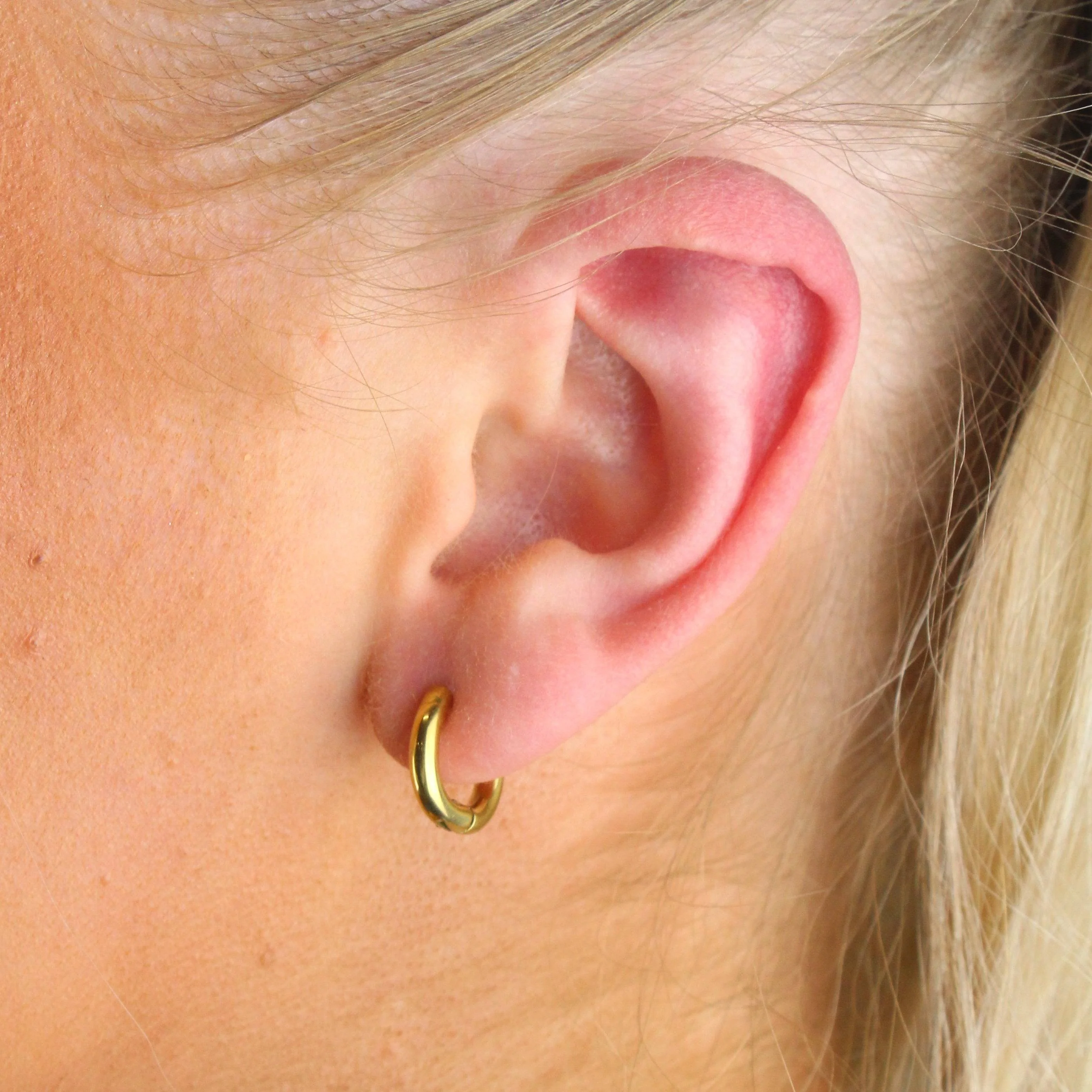 13mm Hoop Earrings (Gold Plated) - Image 4