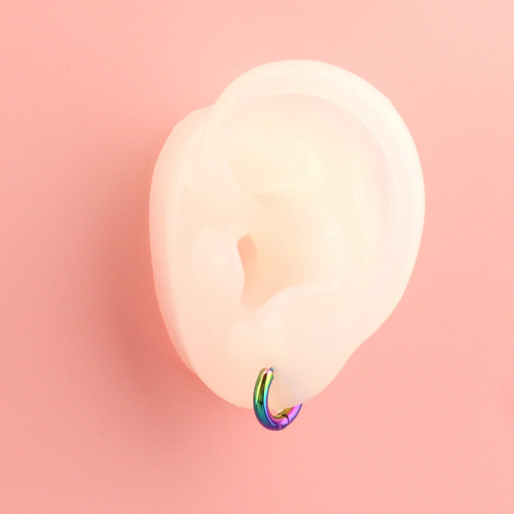 13mm Stainless Steel Hoop Earrings (Rainbow) - Image 5