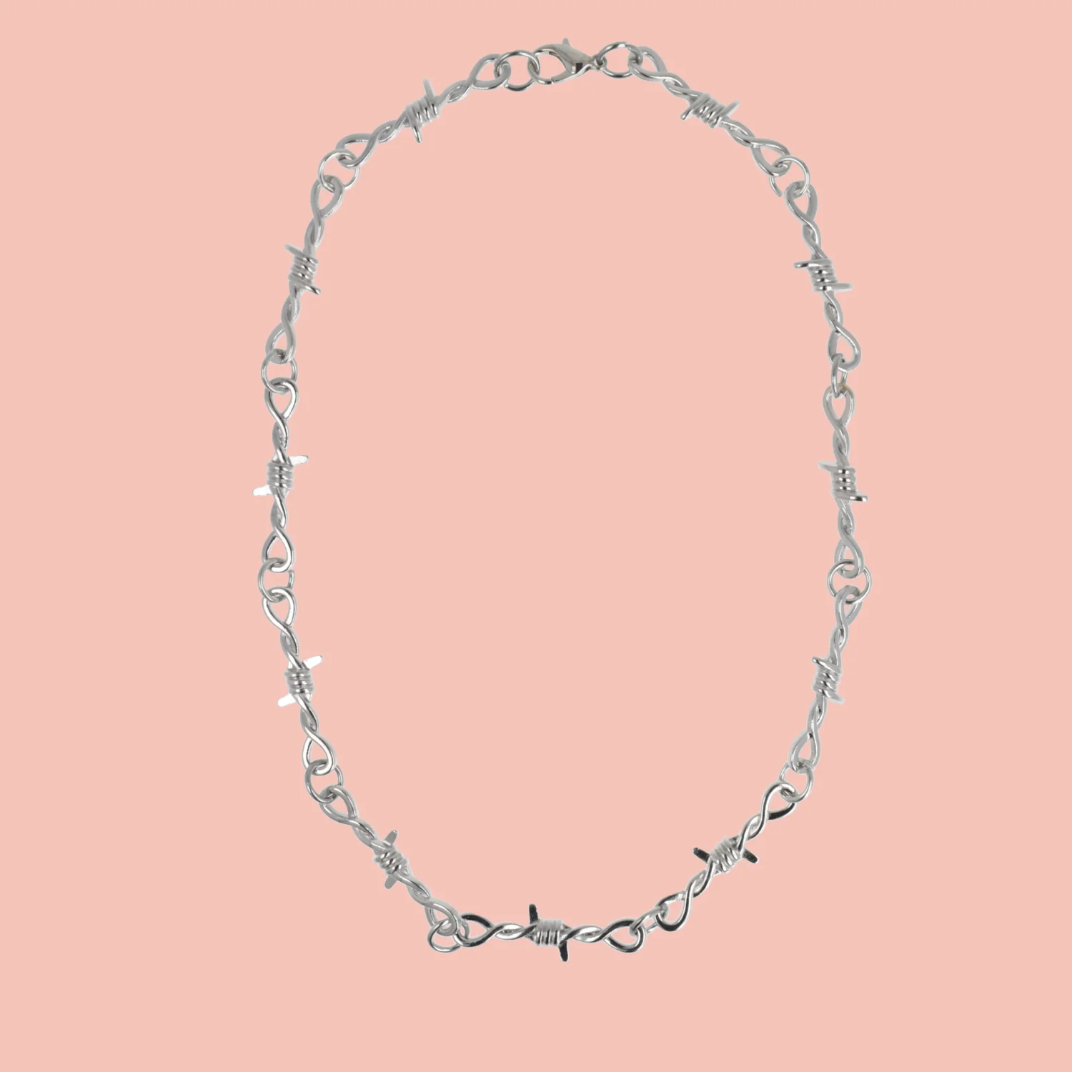 16 Inch Thin Barbed Wire Necklace - Image 3
