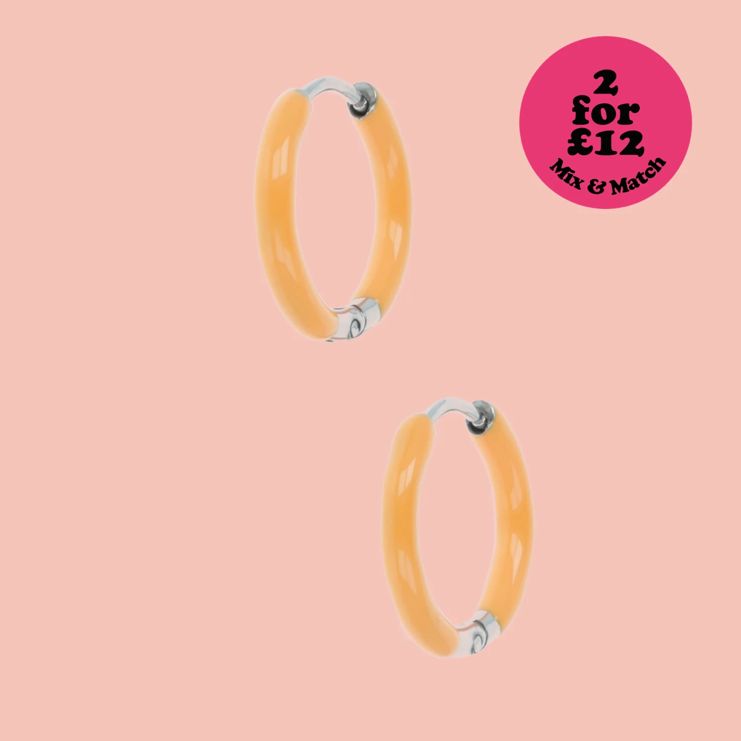 17mm Orange Hoop Earrings