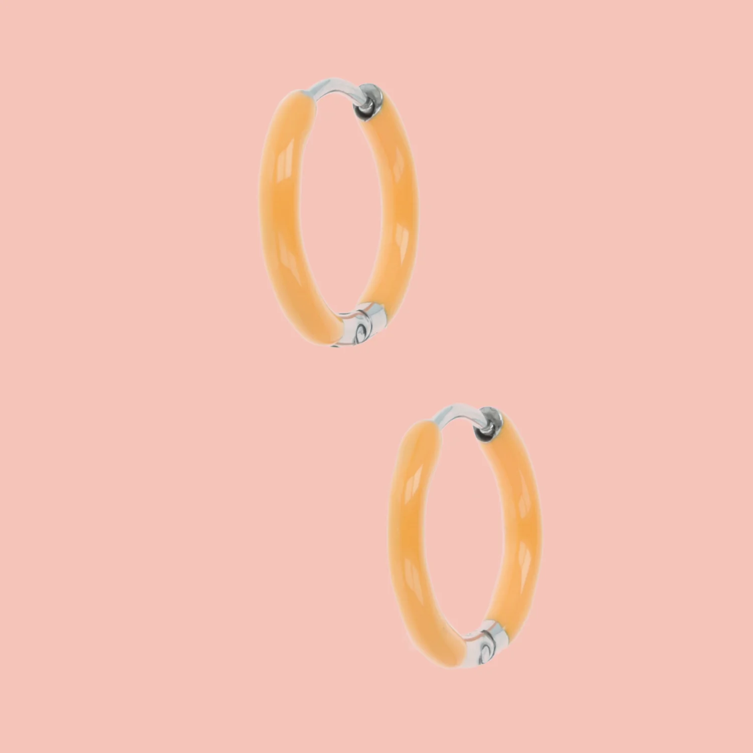 17mm Orange Hoop Earrings - Image 2