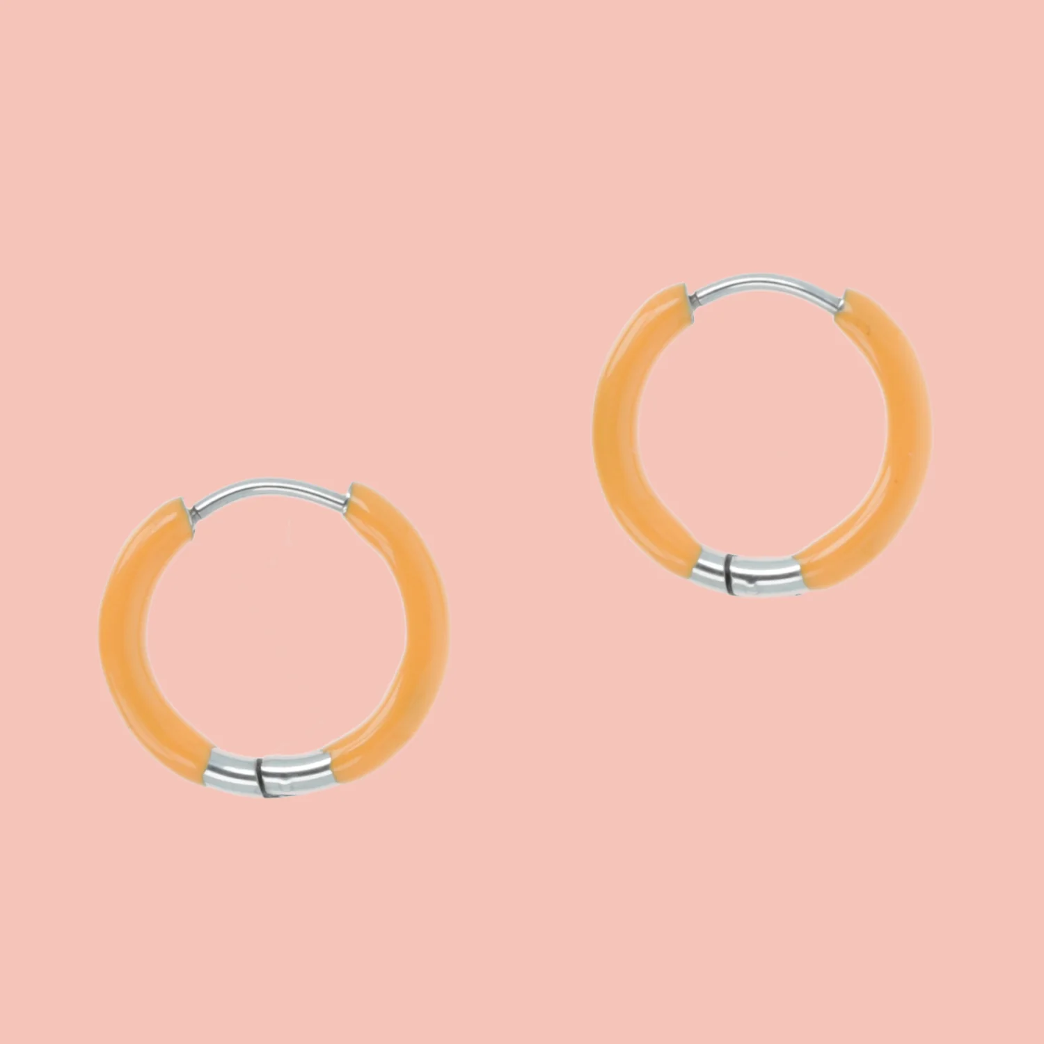 17mm Orange Hoop Earrings - Image 3