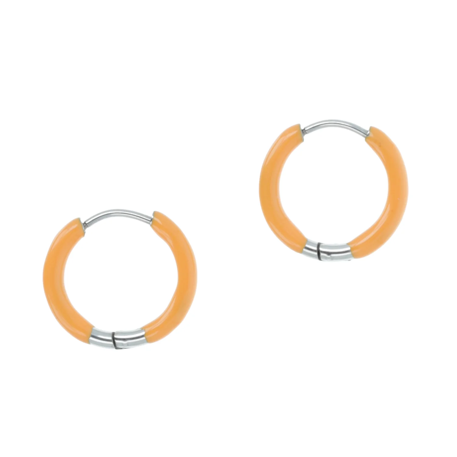 17mm Orange Hoop Earrings - Image 5