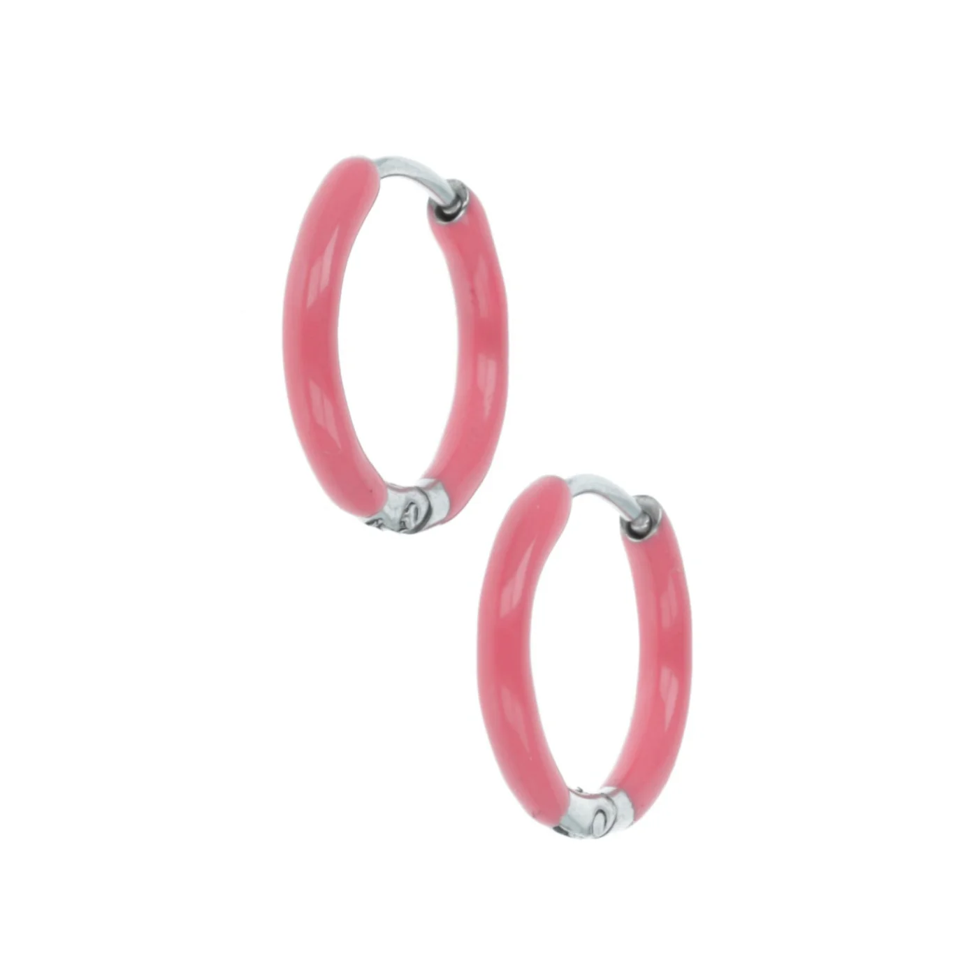 17mm Pink Hoop Earrings - Image 4