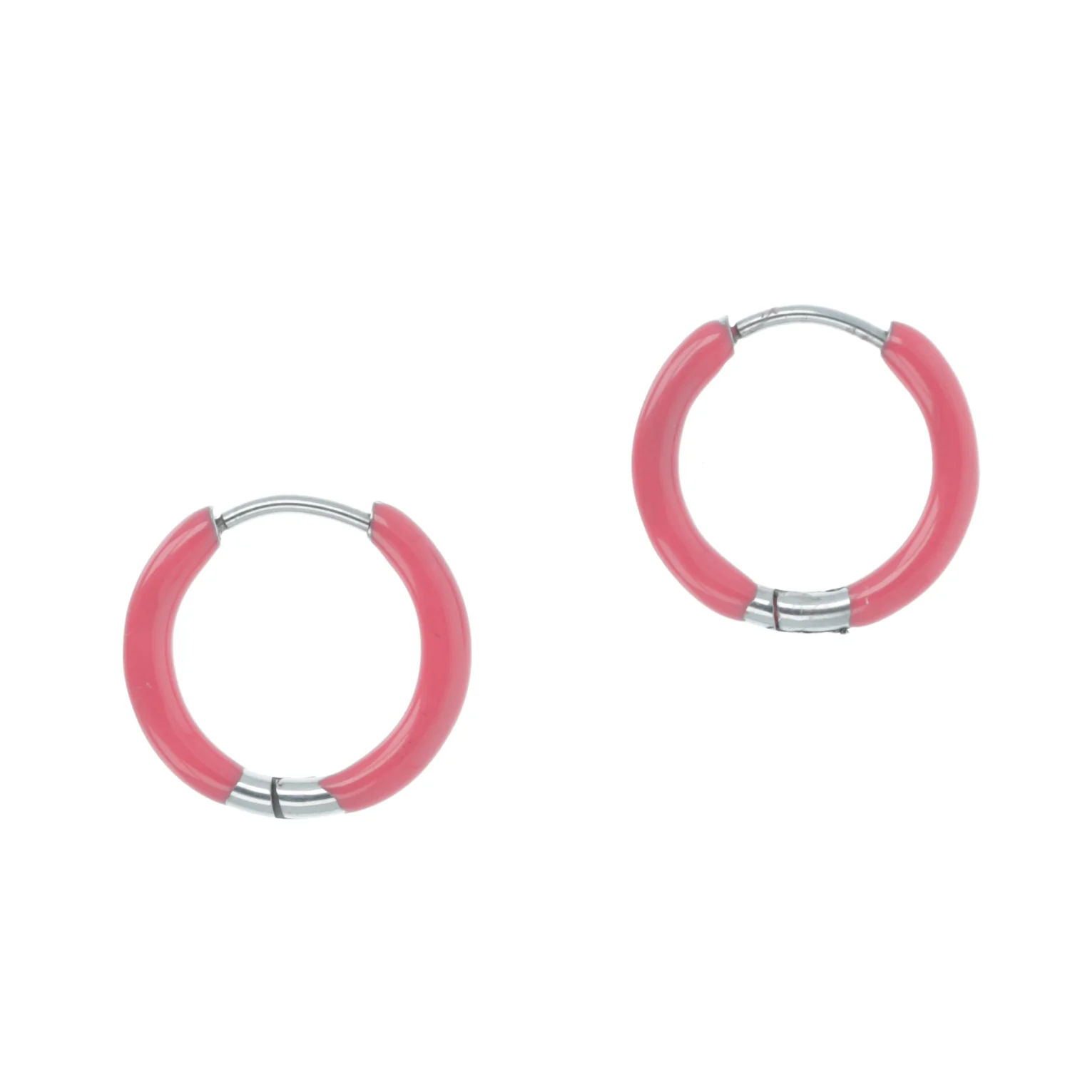 17mm Pink Hoop Earrings - Image 5