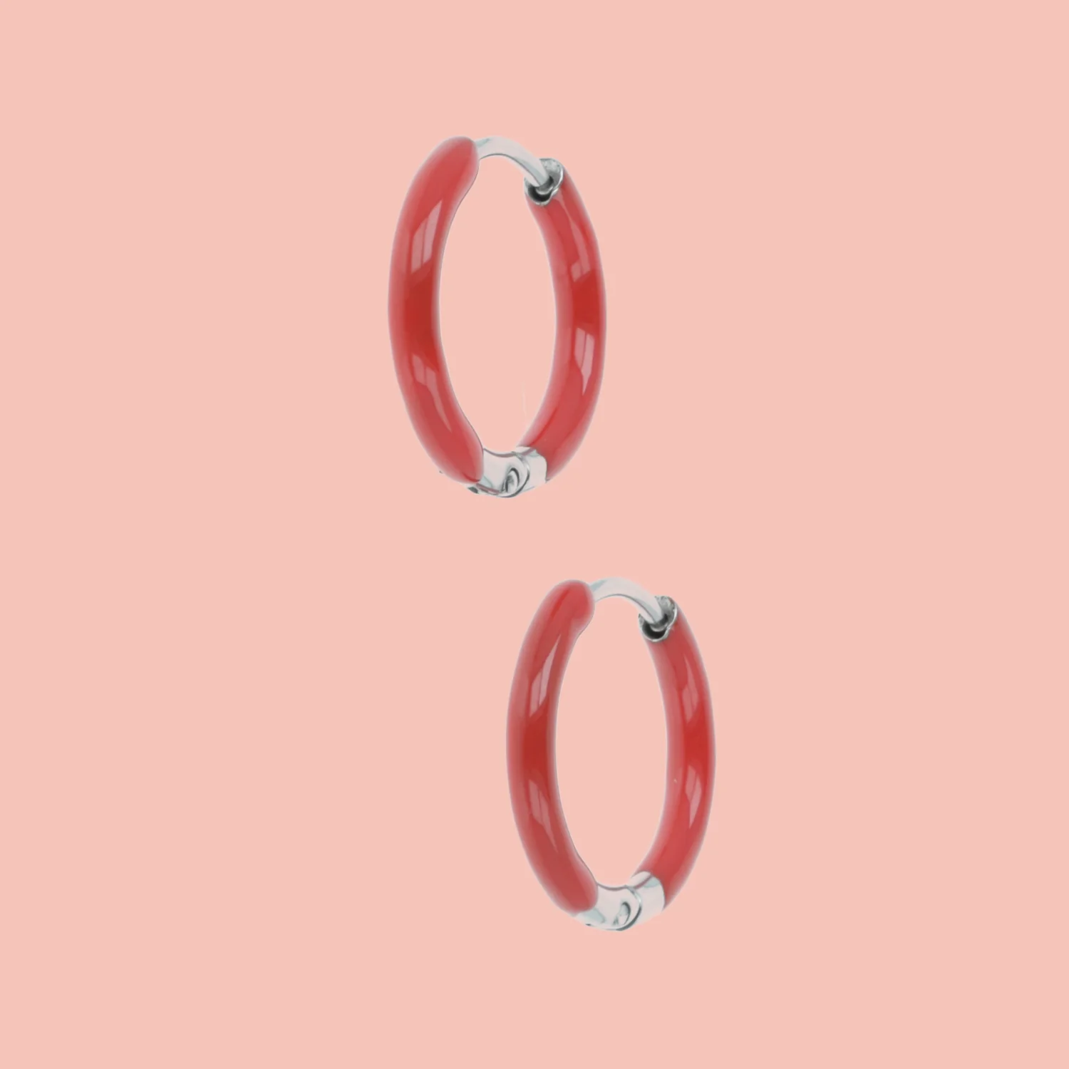 17mm Red Hoop Earrings