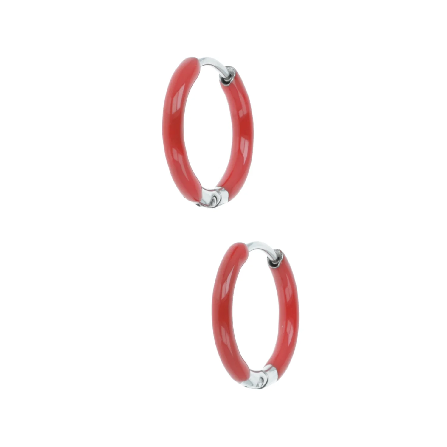 17mm Red Hoop Earrings - Image 4