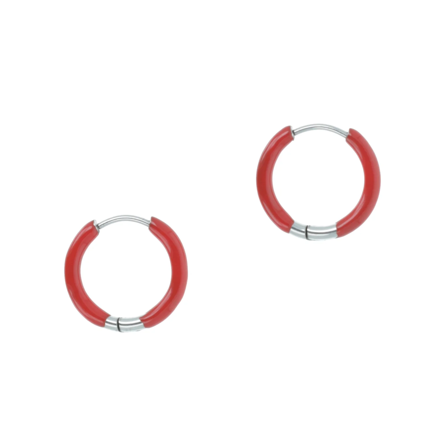 17mm Red Hoop Earrings - Image 5