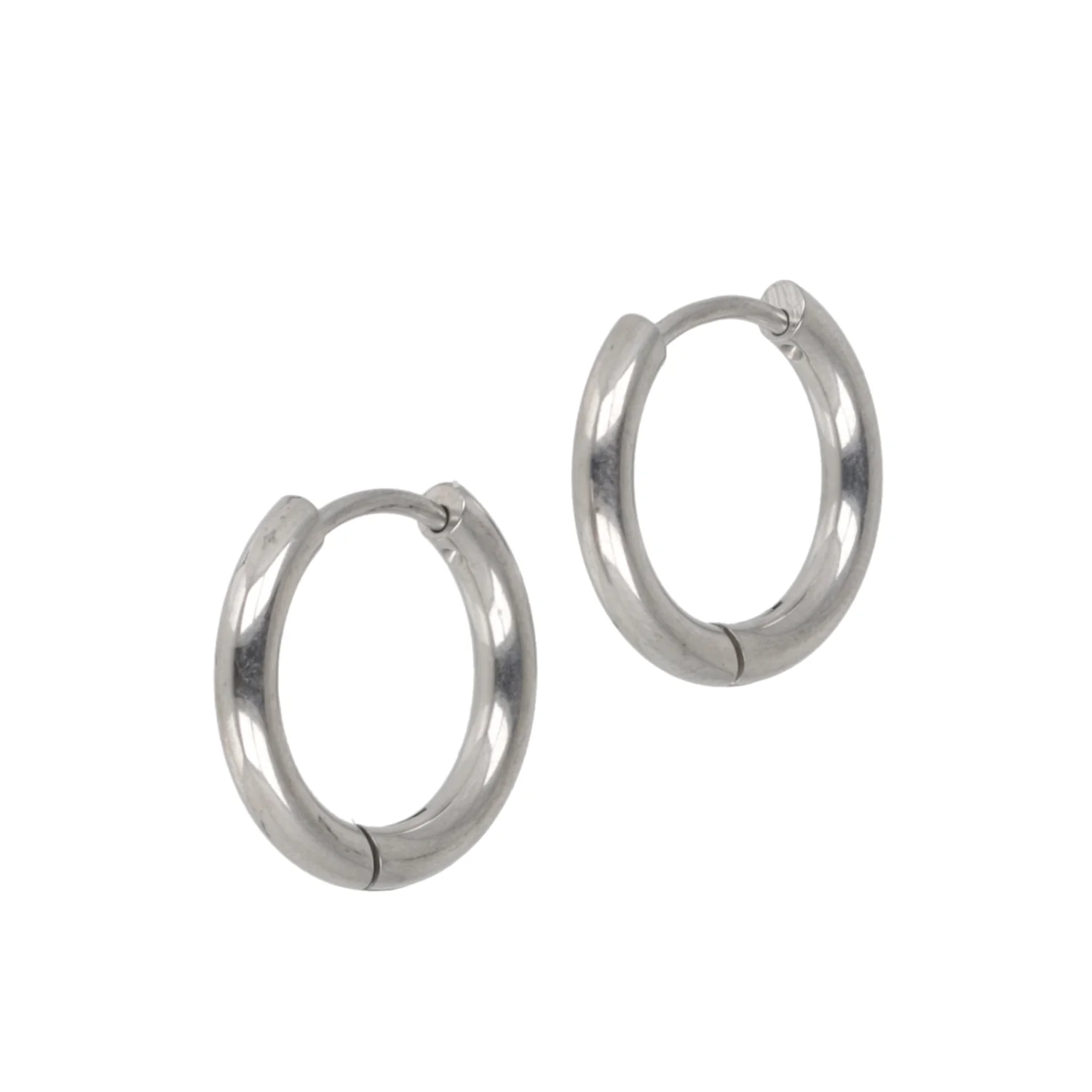 17mm Stainless Steel Hoop Earrings - Image 3