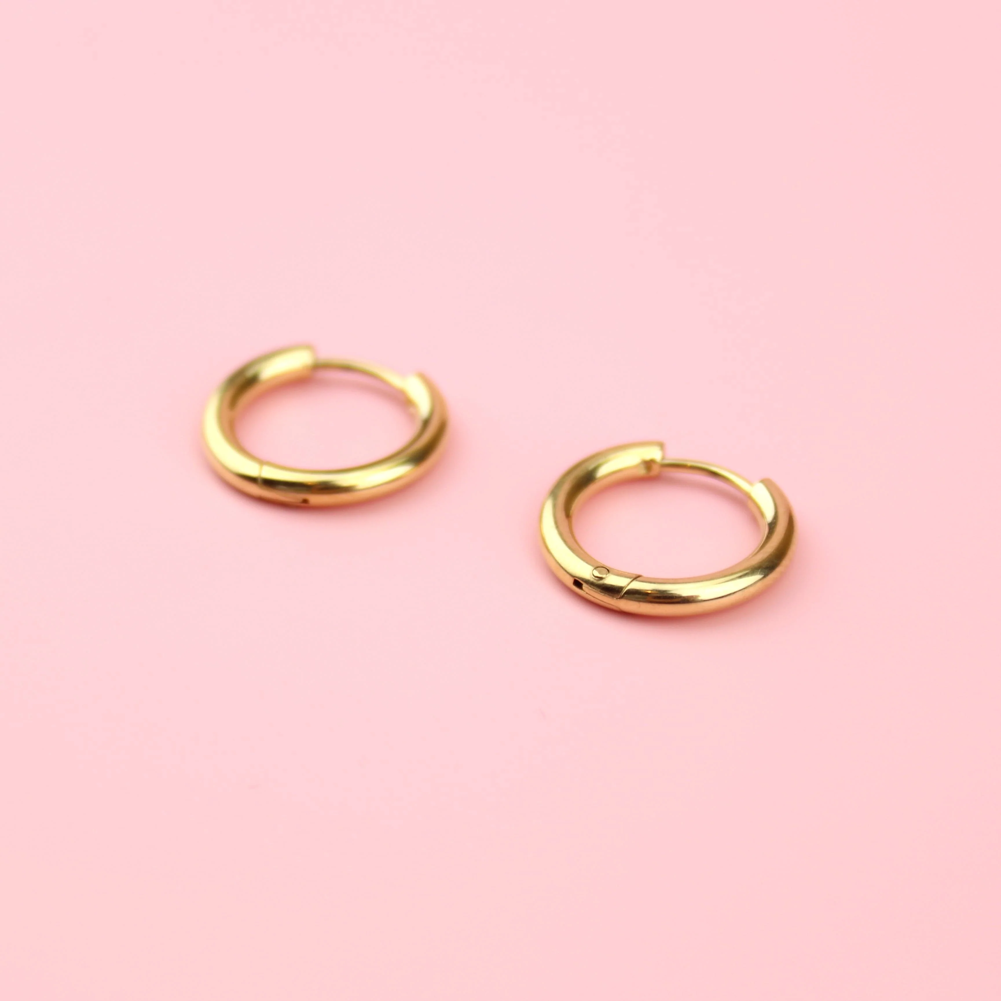 17mm Stainless Steel Hoop Earrings (Gold Plated) - Image 3