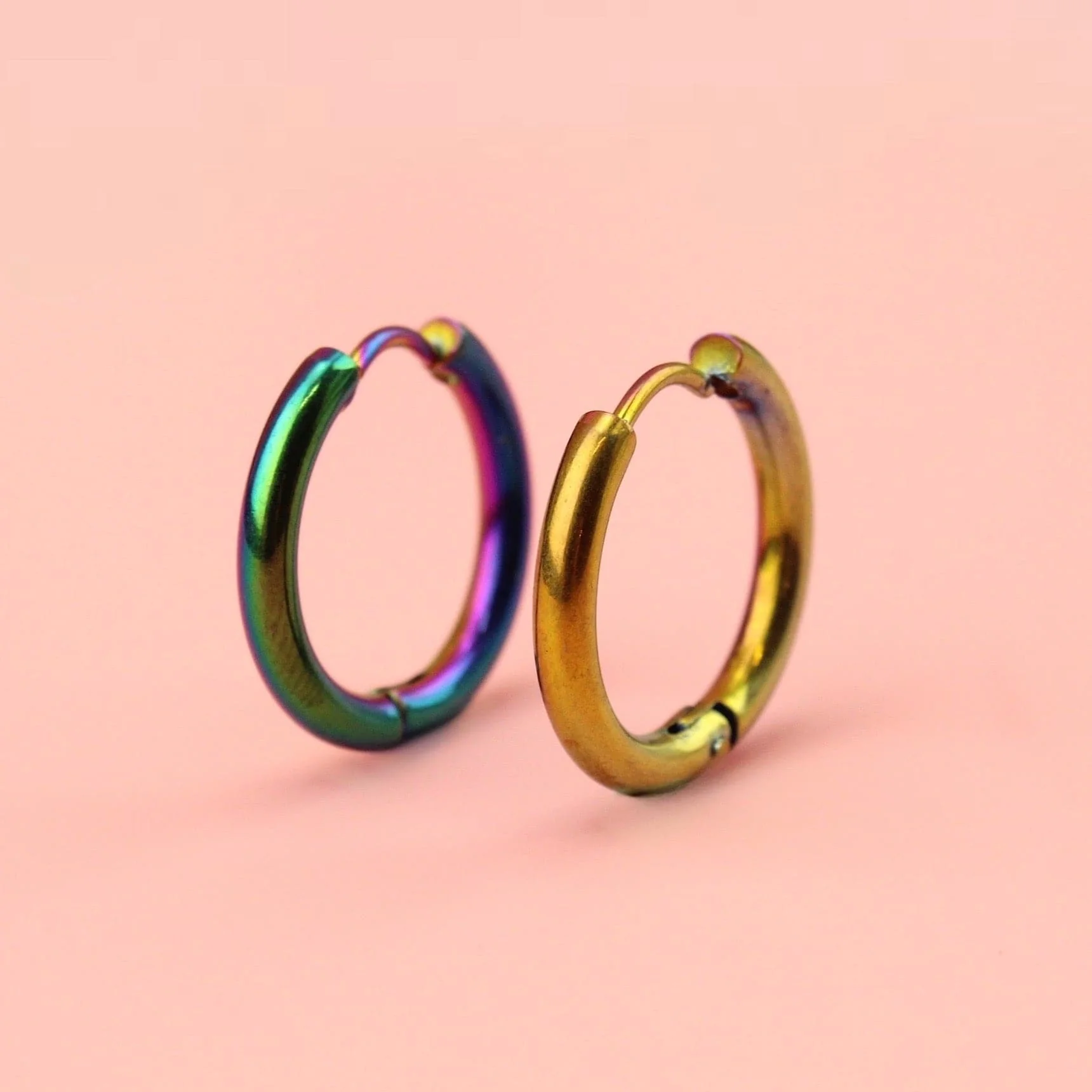 17mm Stainless Steel Hoop Earrings (Rainbow) - Image 5