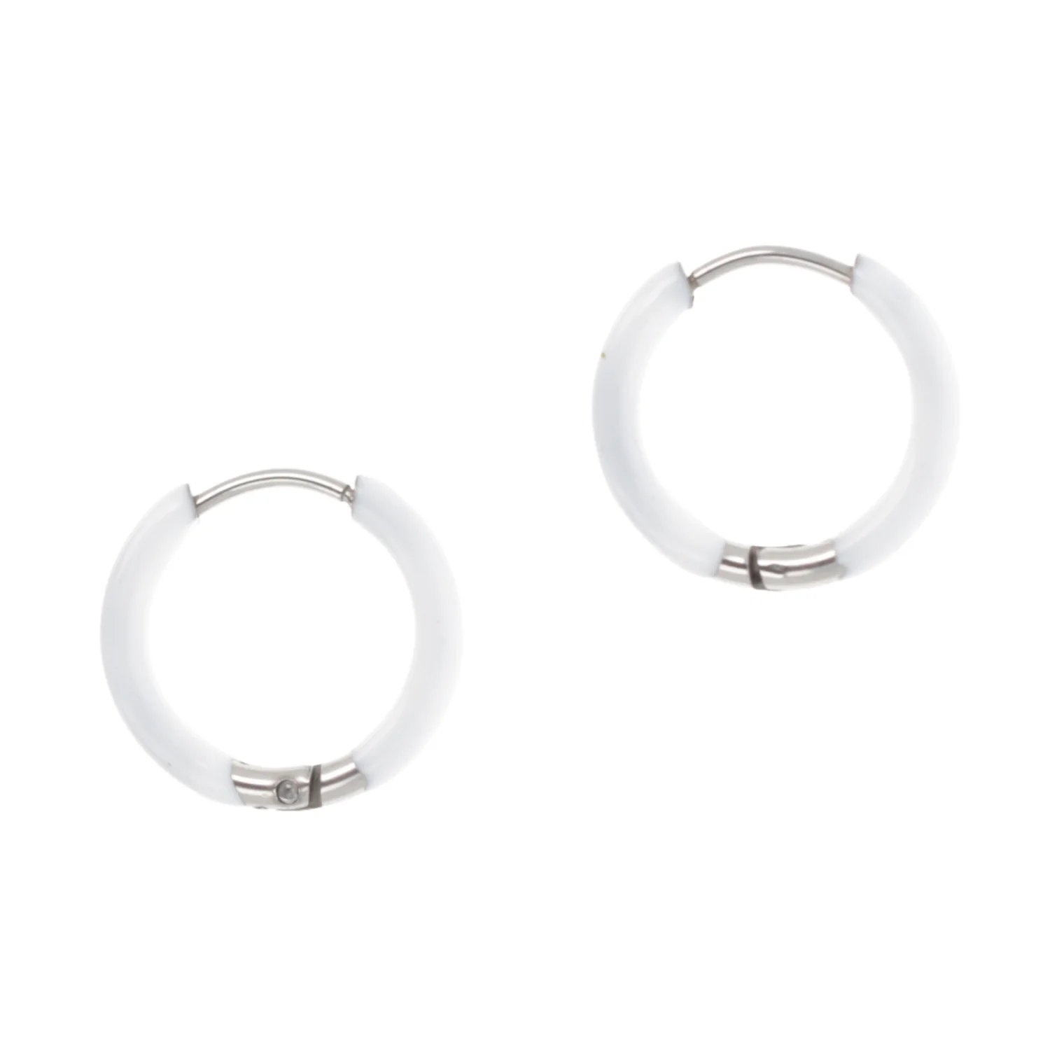 17mm White Hoop Earrings - Image 5