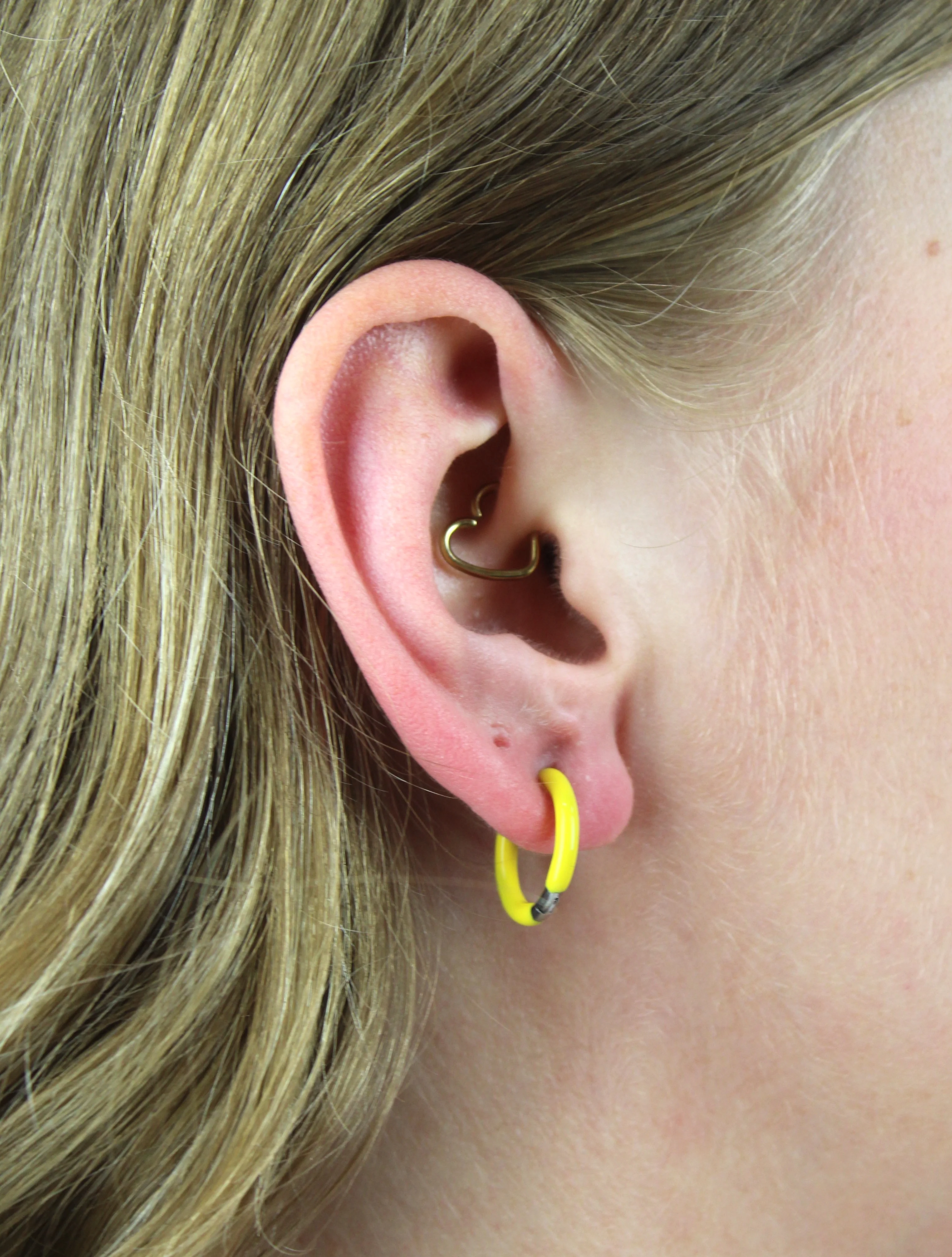 17mm Yellow Hoop Earrings - Image 2