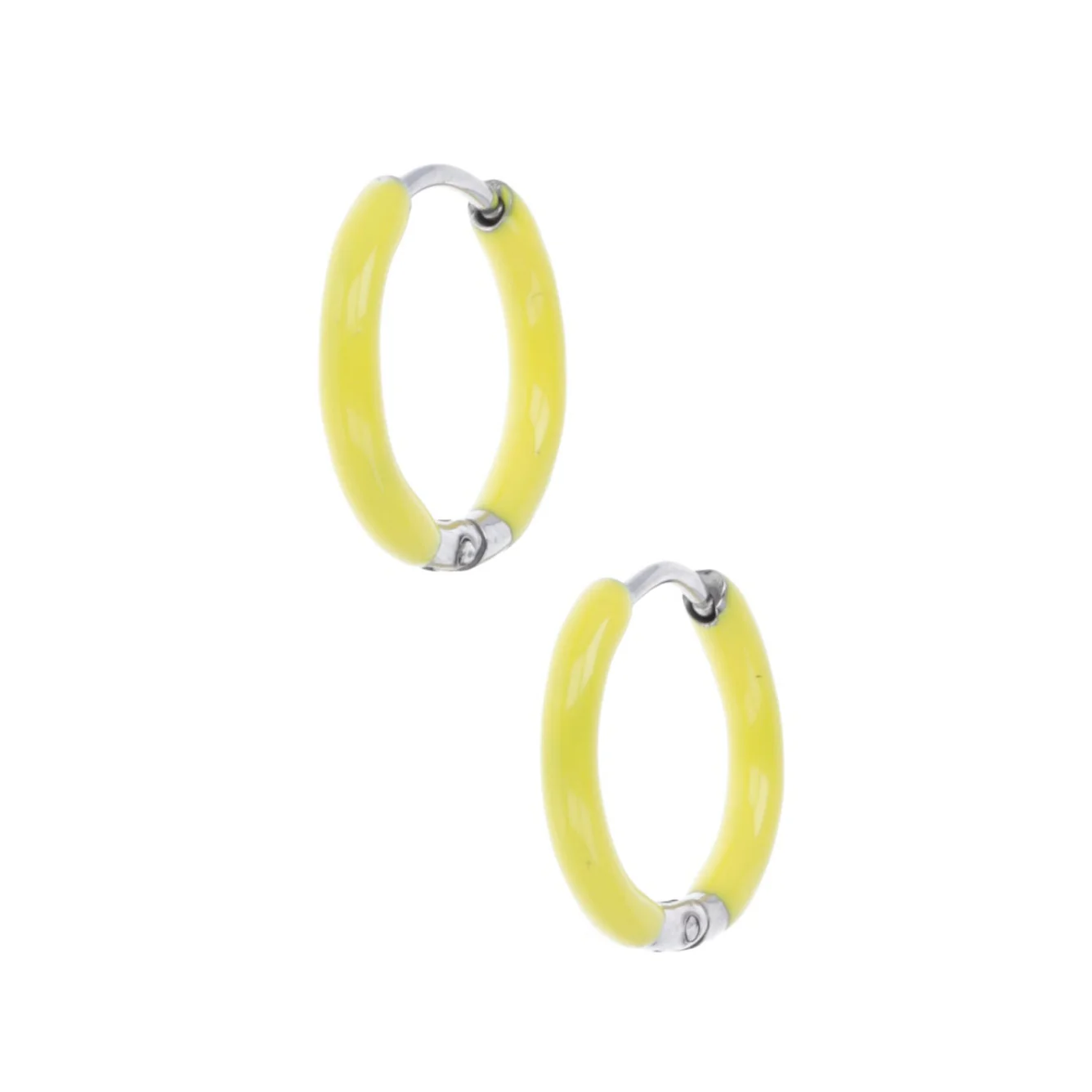 17mm Yellow Hoop Earrings - Image 4