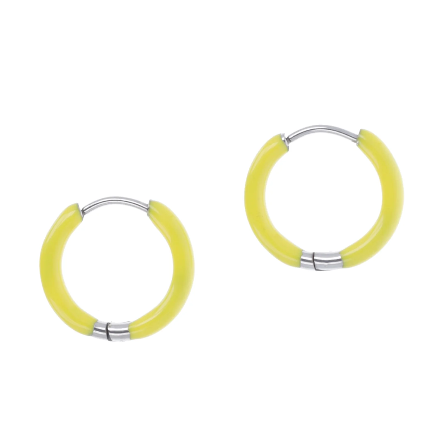 17mm Yellow Hoop Earrings - Image 5