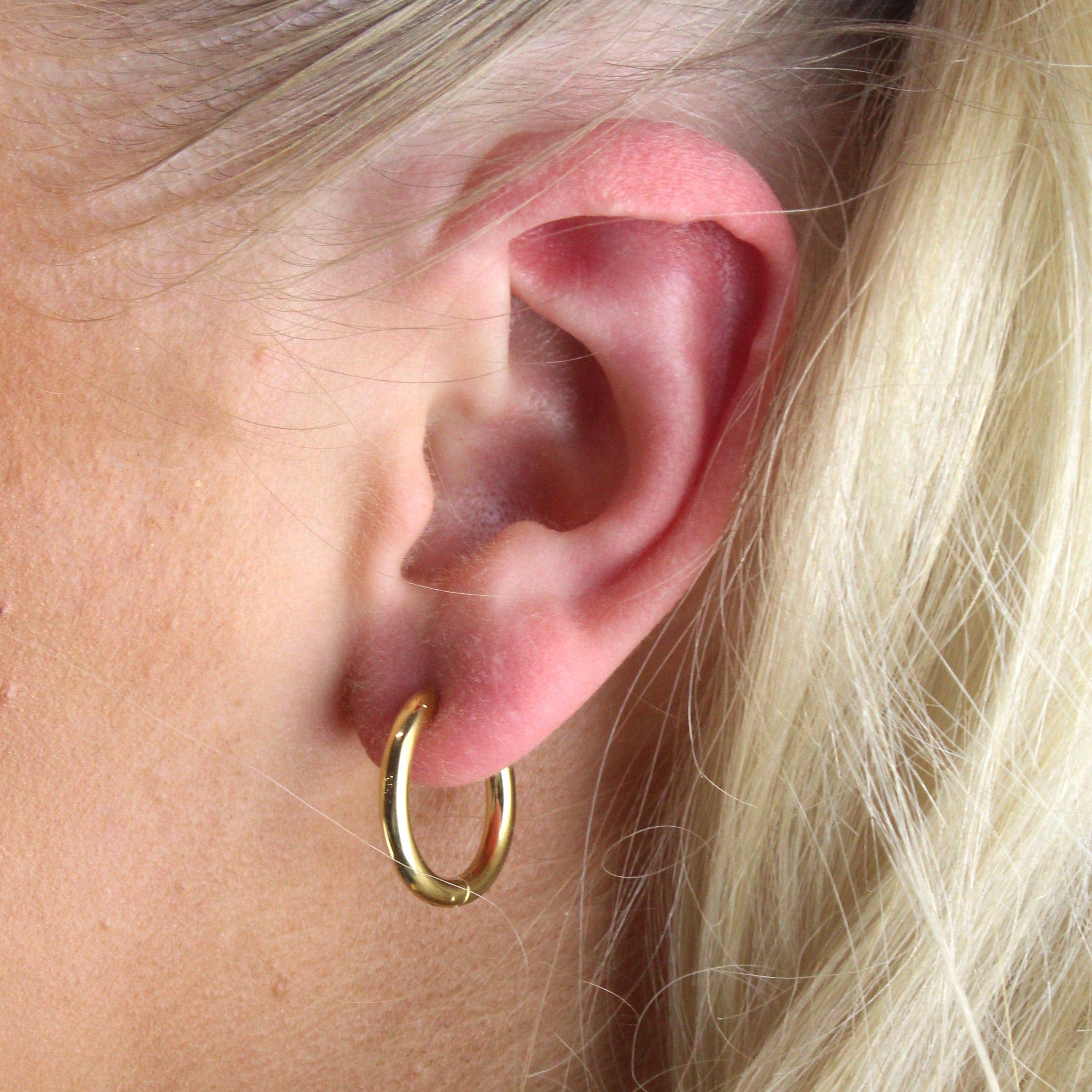 19mm Gold Stainless Steel Hoop Earrings - Image 2