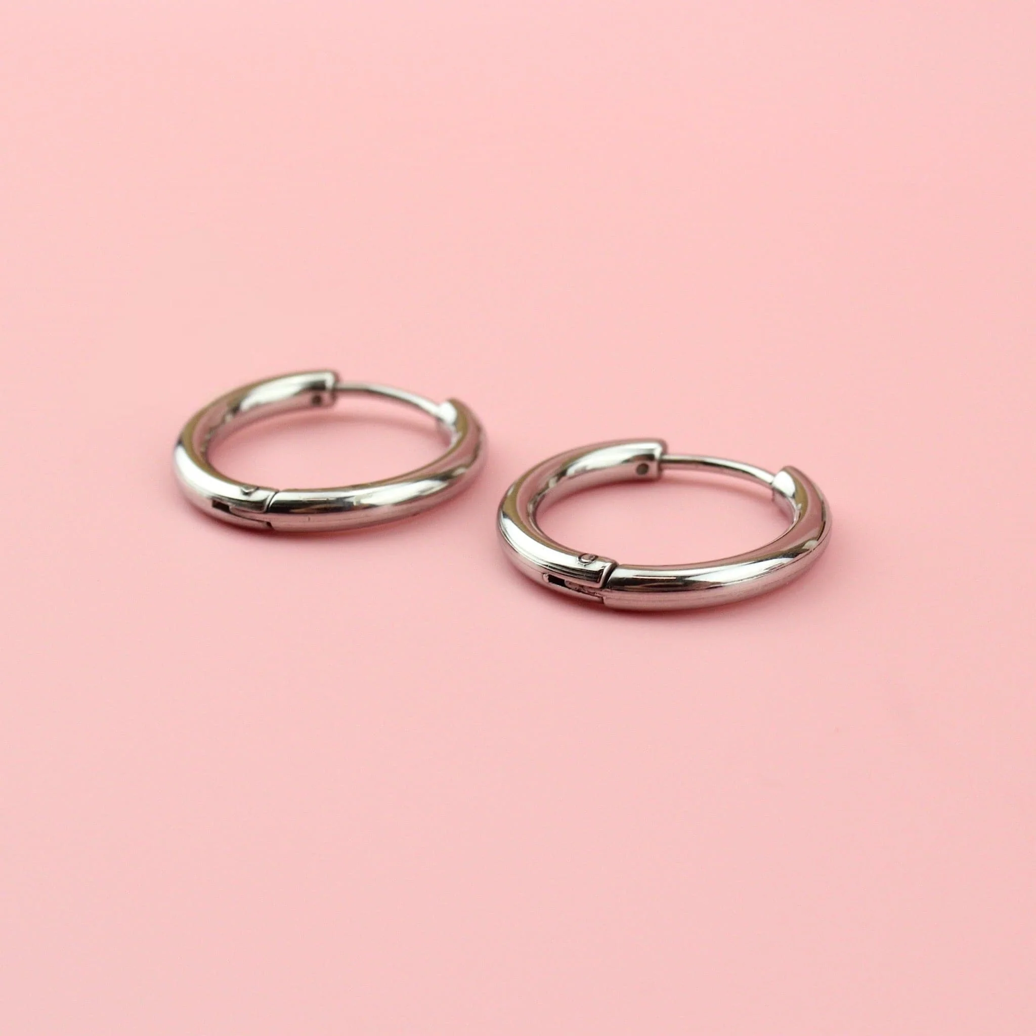 19mm Stainless Steel Hoop Earrings - Image 3