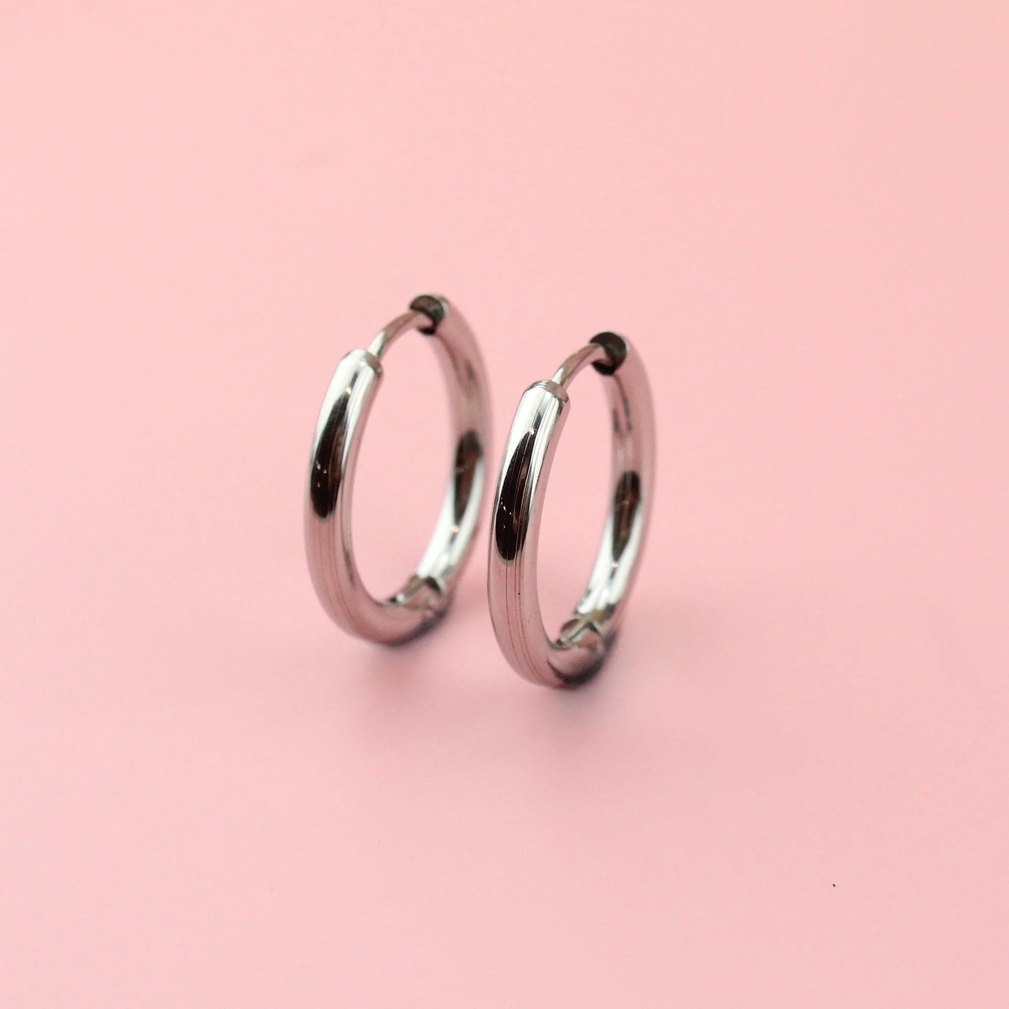 19mm Stainless Steel Hoop Earrings - Image 4