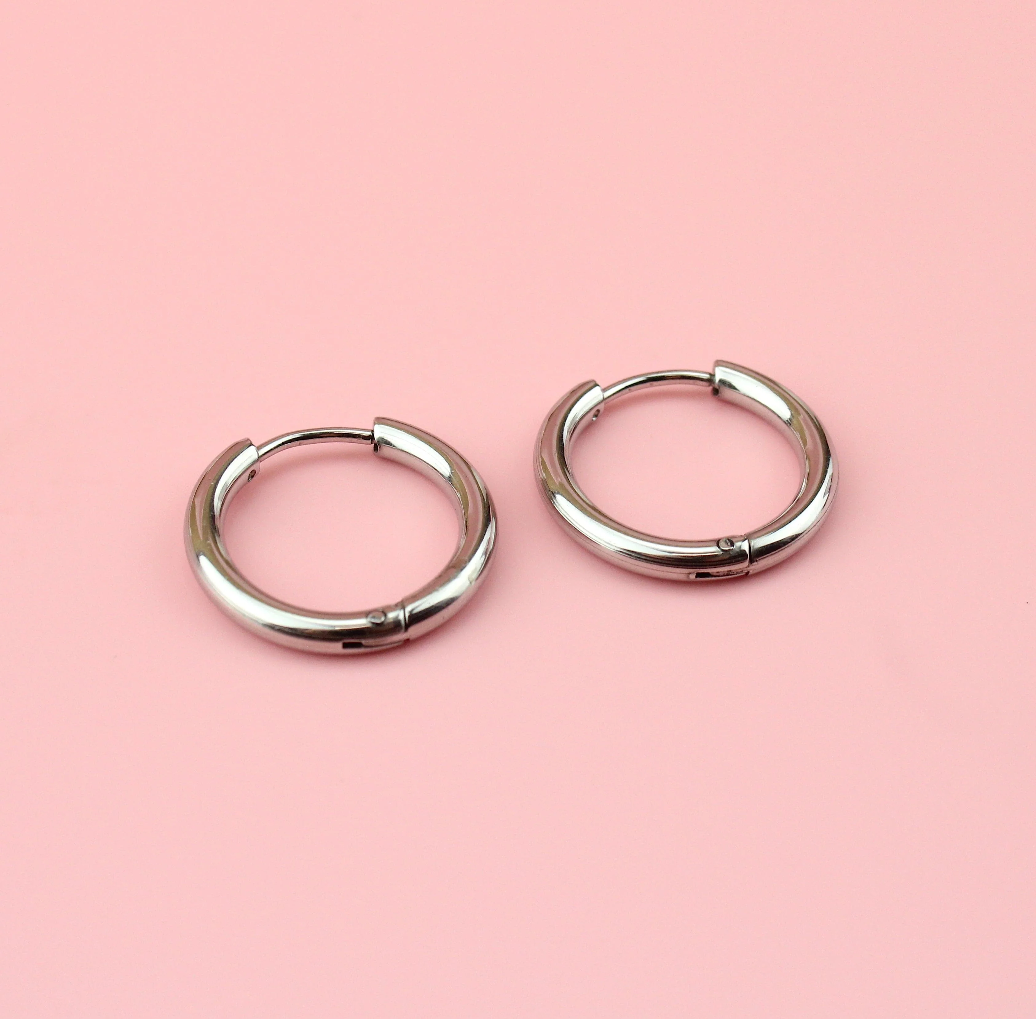 19mm Stainless Steel Hoop Earrings - Image 6