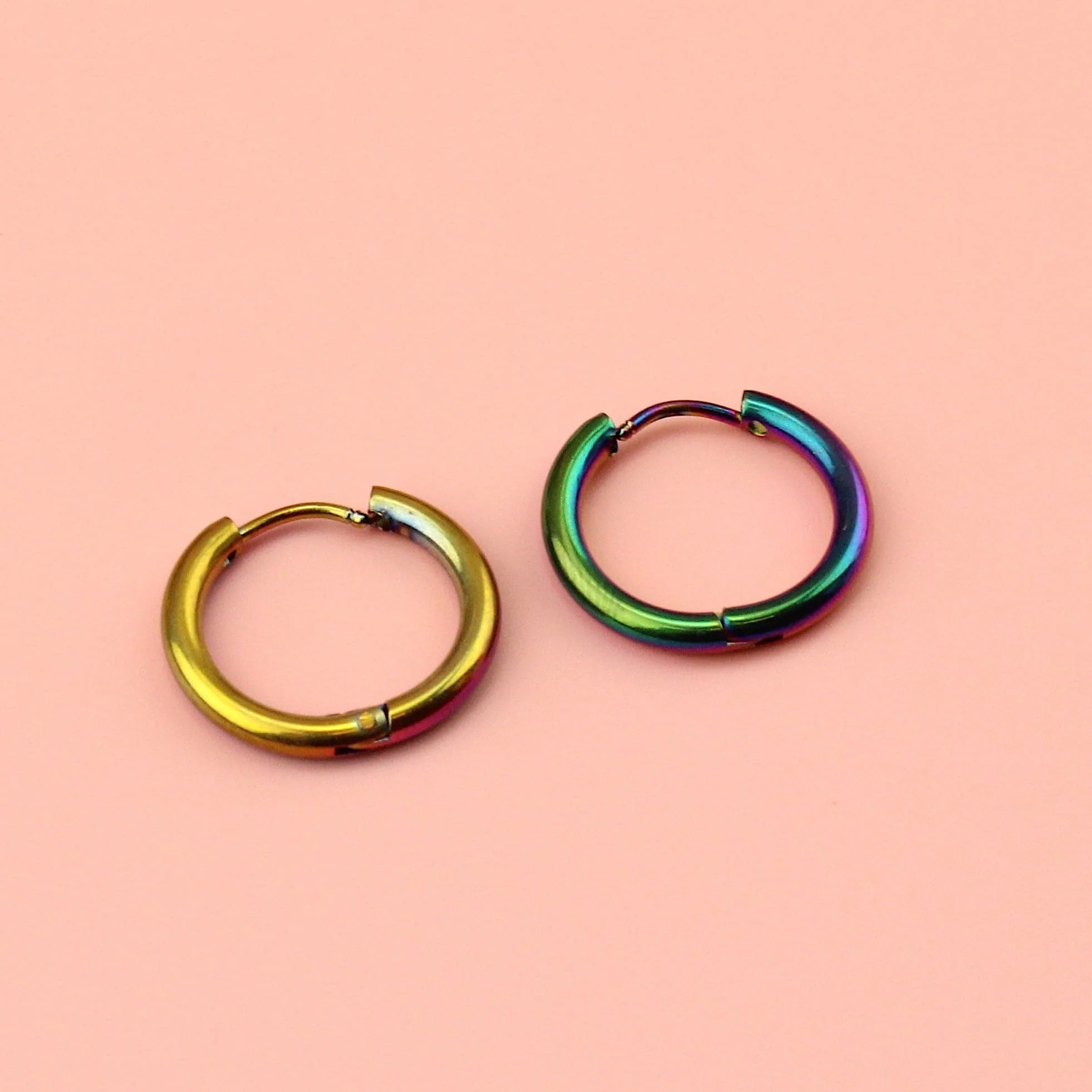 19mm Stainless Steel Hoop Earrings (Rainbow) - Image 6