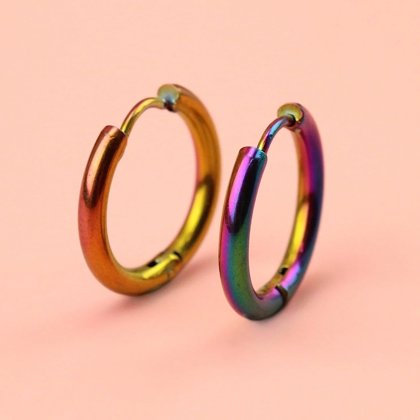 19mm Stainless Steel Hoop Earrings (Rainbow) - Image 7