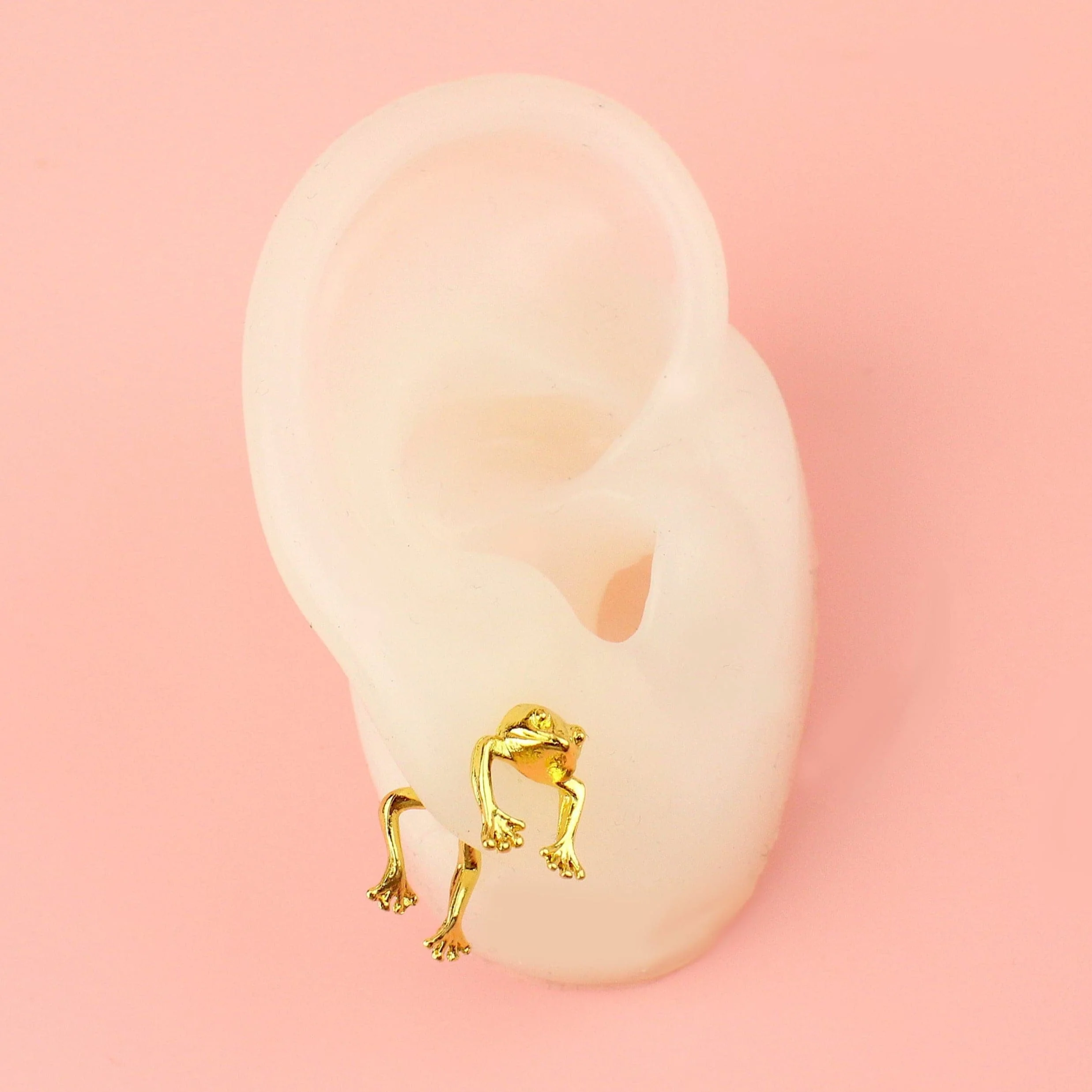 2 Piece Frog Stud Earrings (Gold Plated)