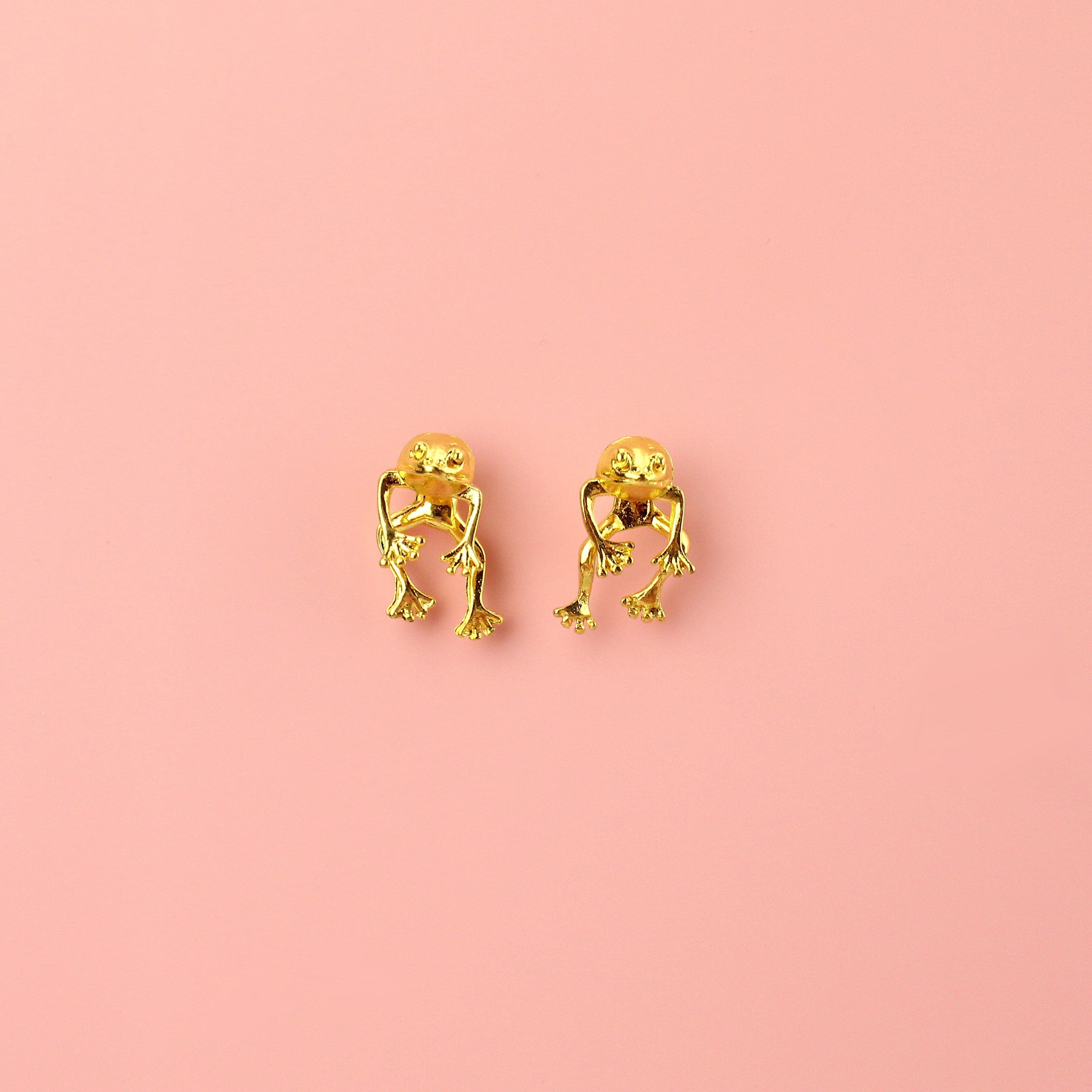 2 Piece Frog Stud Earrings (Gold Plated) - Image 5