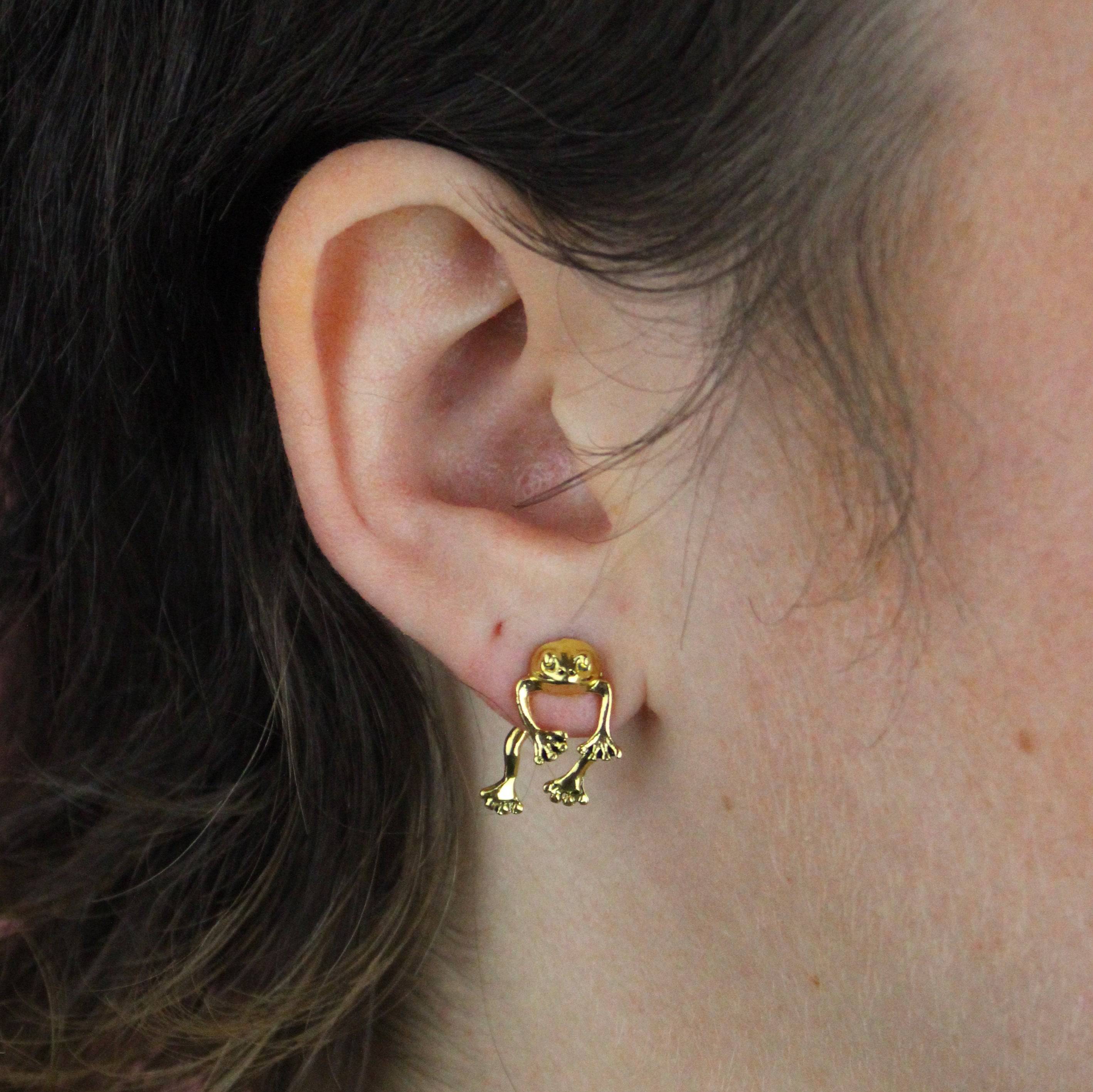 2 Piece Frog Stud Earrings (Gold Plated) - Image 6