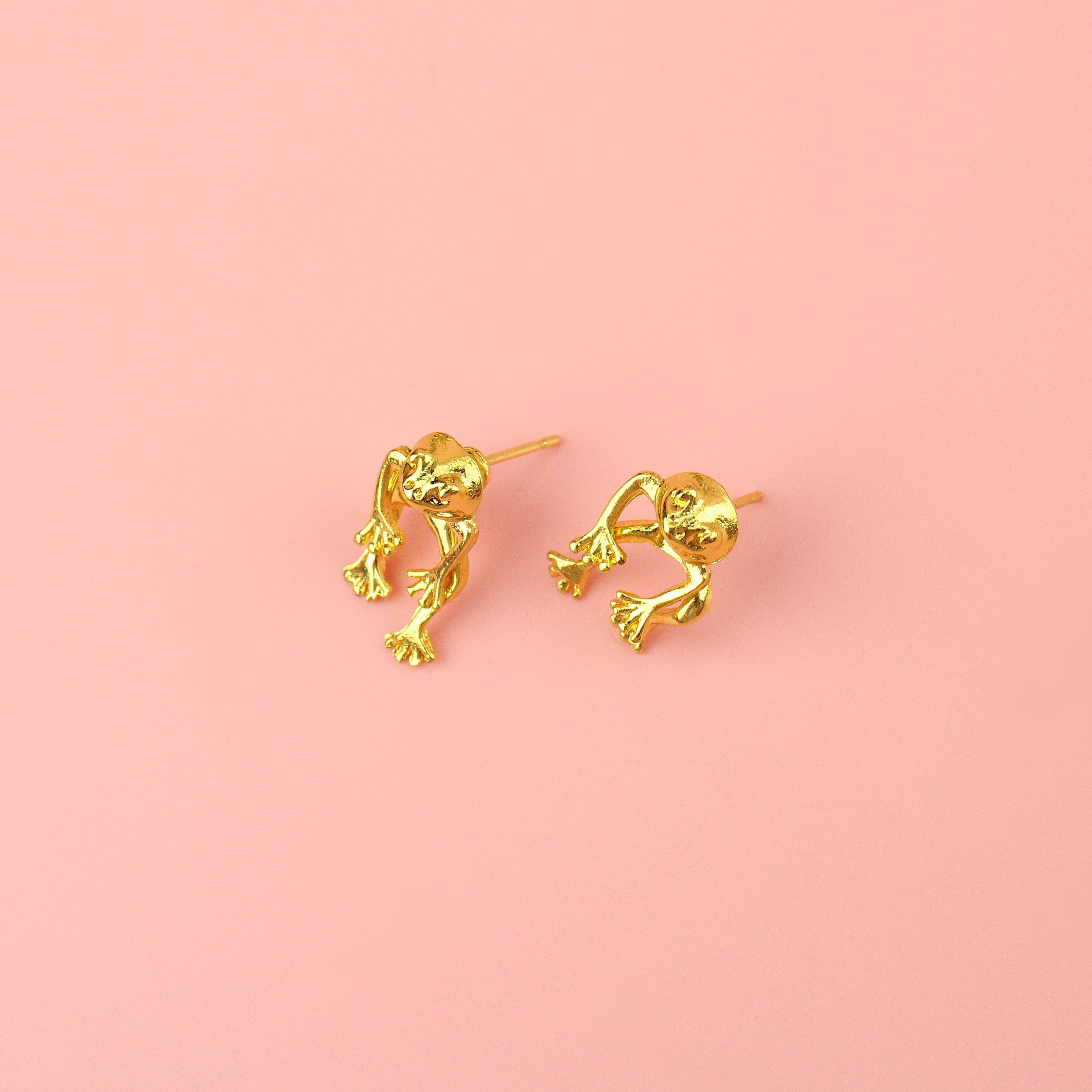 2 Piece Frog Stud Earrings (Gold Plated) - Image 8