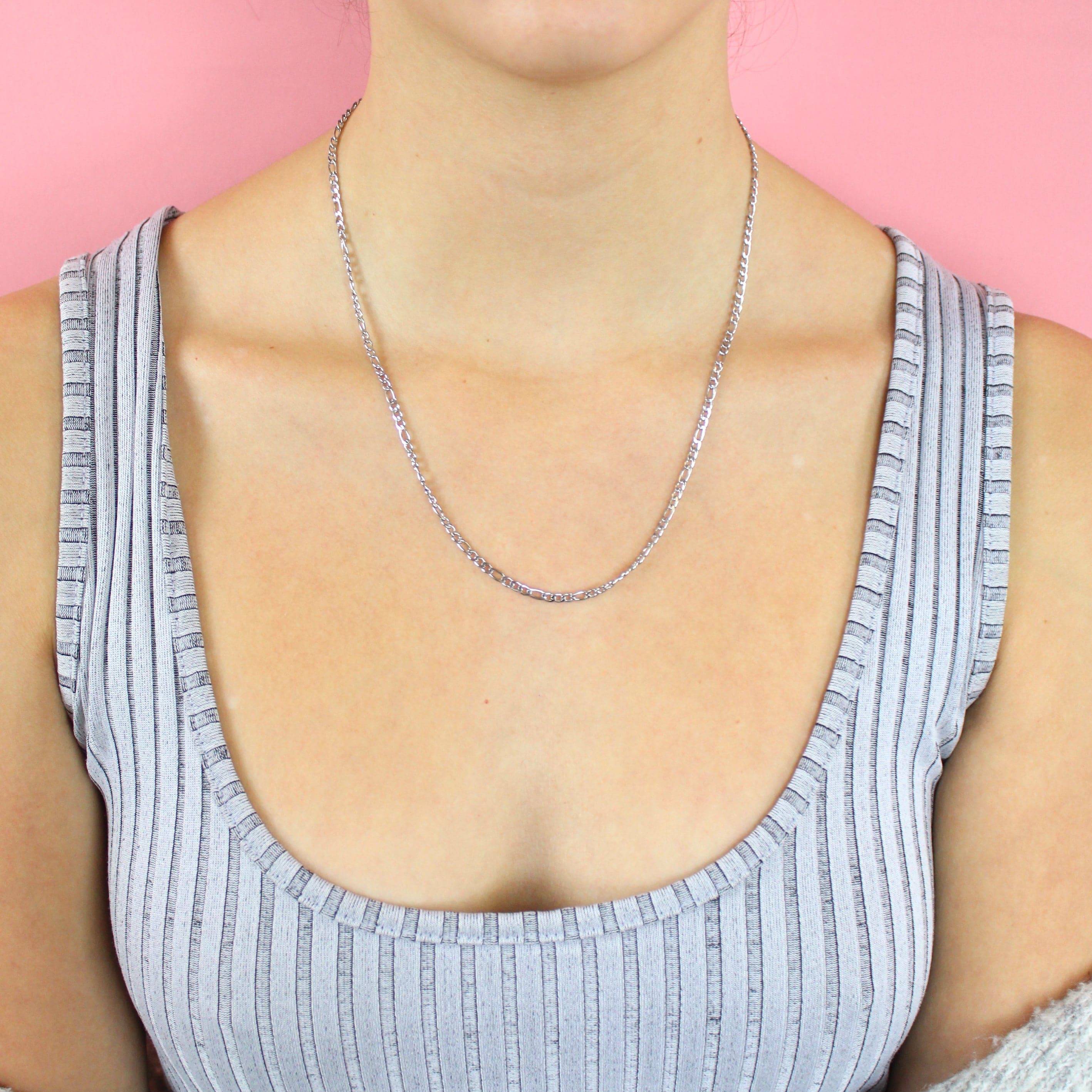 20 Inch Figaro Chain Necklace (Stainless Steel) - Image 2