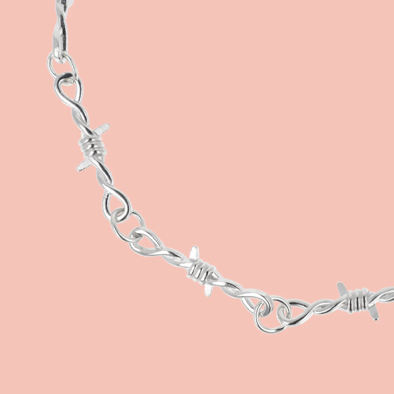 20 Inch Thin Barbed Wire Necklace