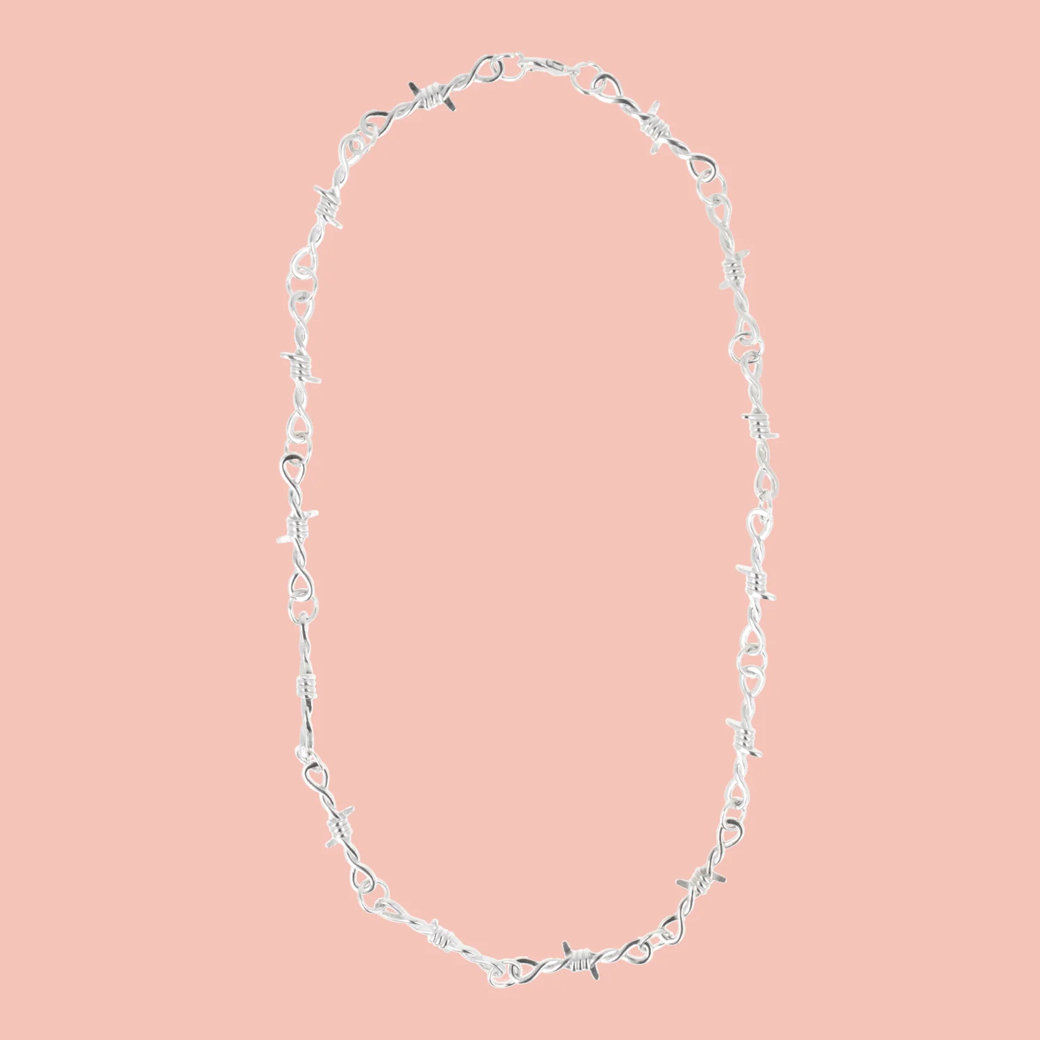 20 Inch Thin Barbed Wire Necklace - Image 3