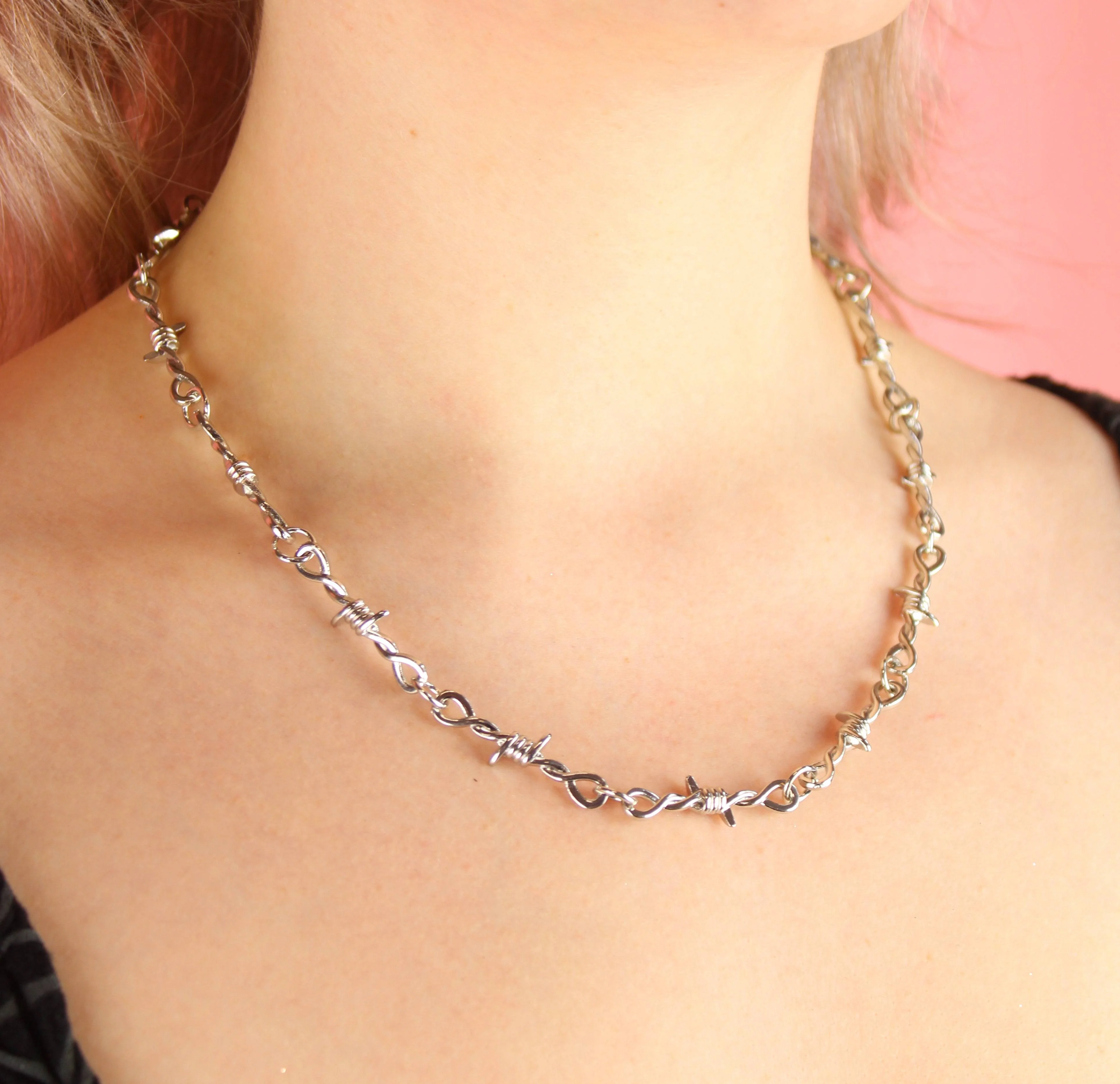 20 Inch Thin Barbed Wire Necklace - Image 6