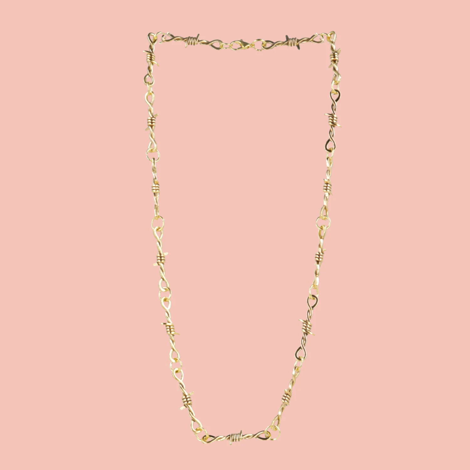 20 Inch Thin Barbed Wire Necklace (Gold Plated) - Image 2