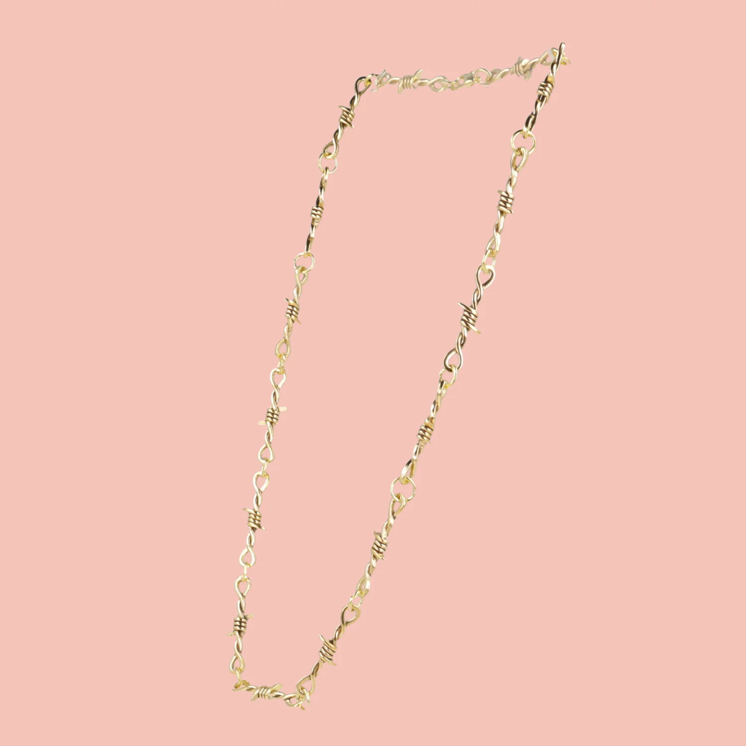 20 Inch Thin Barbed Wire Necklace (Gold Plated) - Image 3