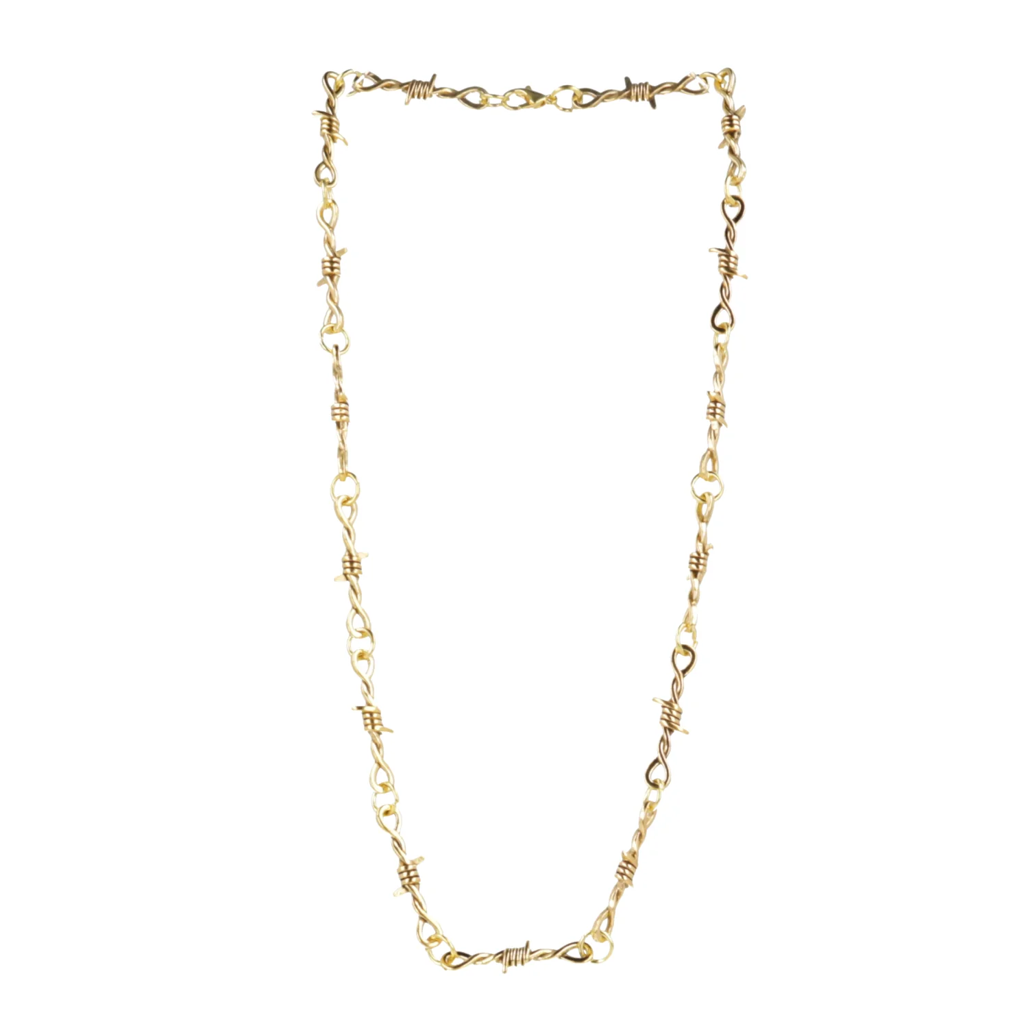 20 Inch Thin Barbed Wire Necklace (Gold Plated) - Image 5