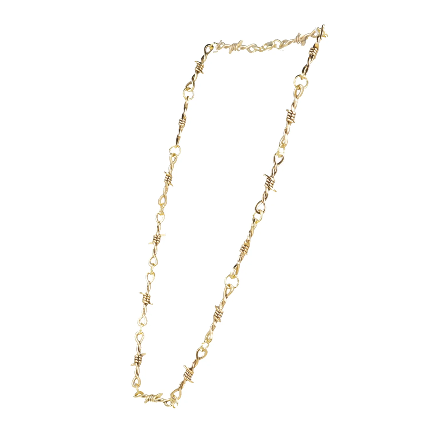 20 Inch Thin Barbed Wire Necklace (Gold Plated) - Image 6
