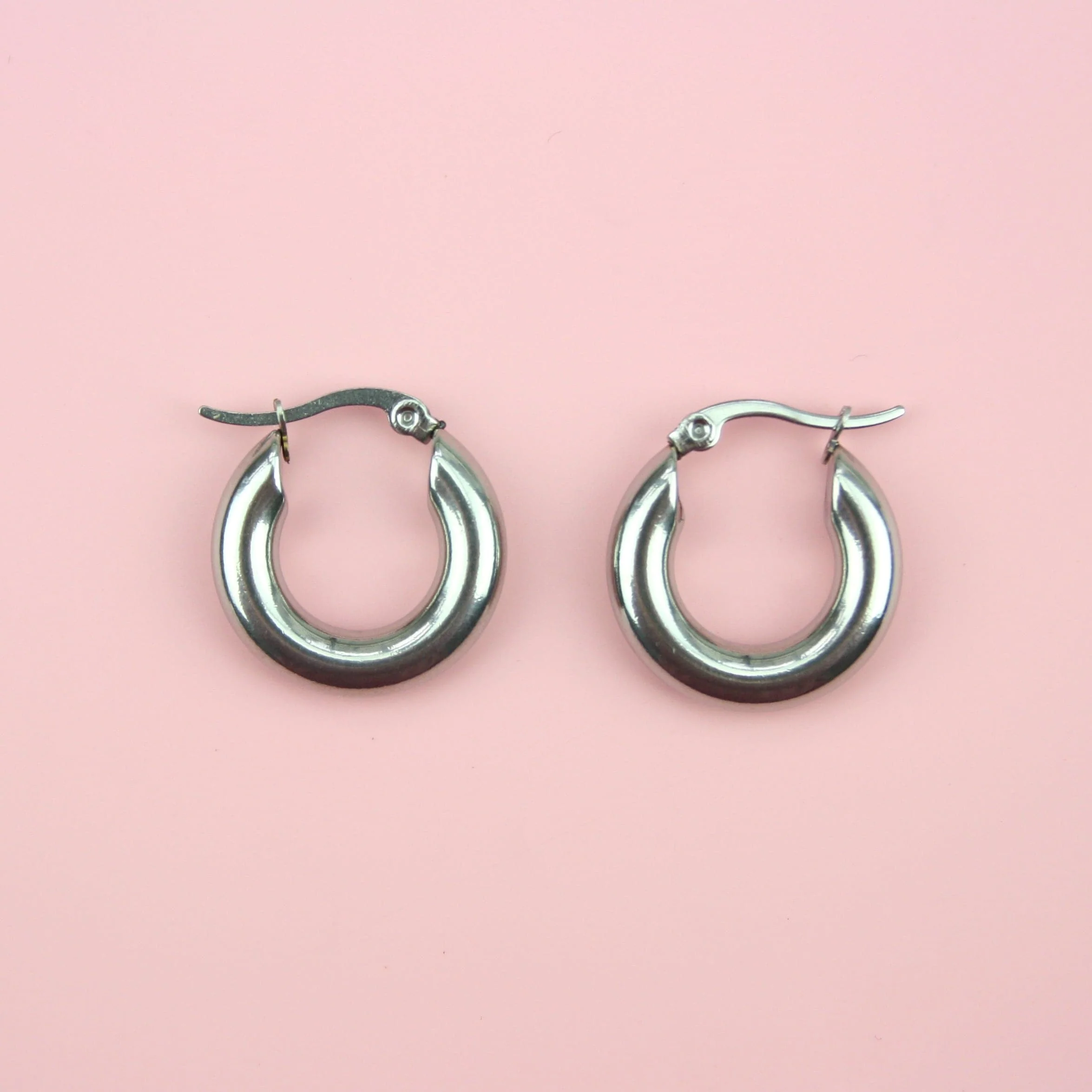 20mm Chunky Stainless Steel Hoop Earrings