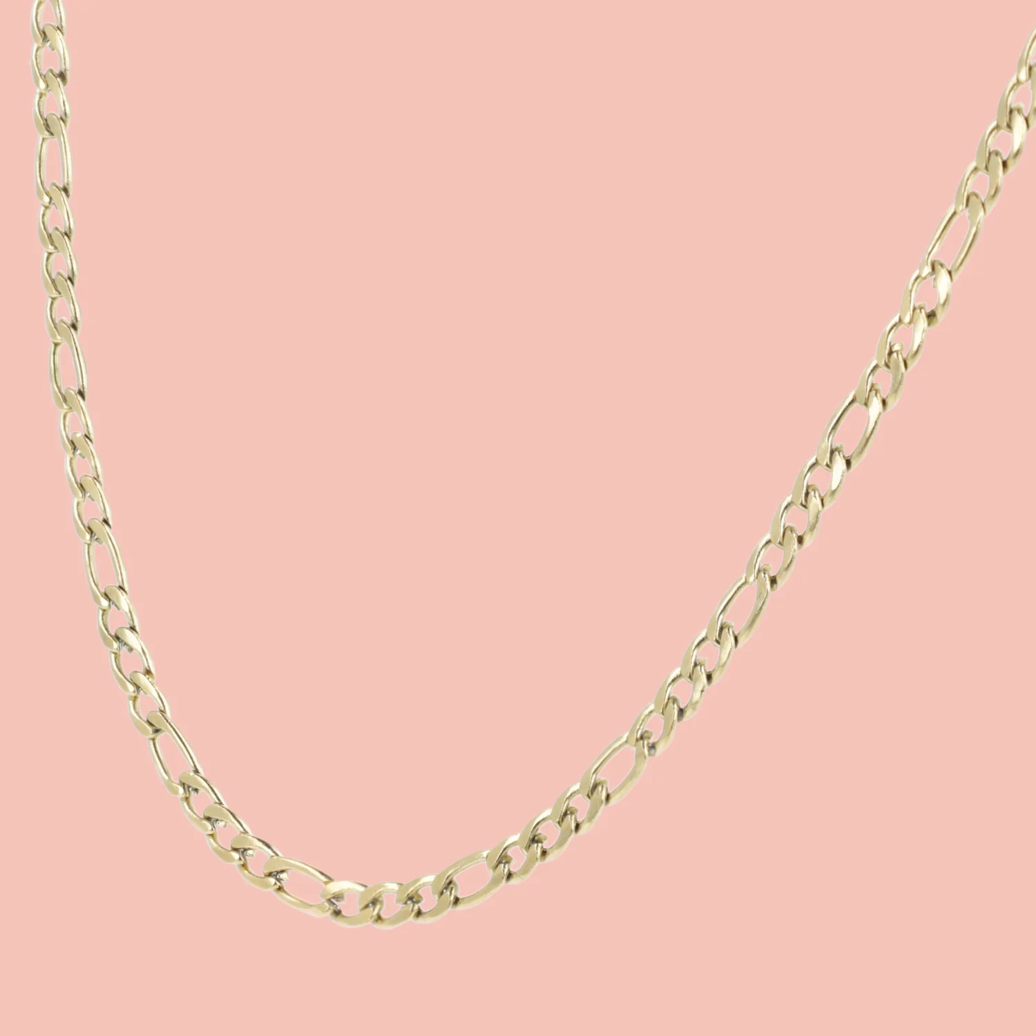 21 Inch Figaro Chain Necklace (Gold Plated) - Image 2