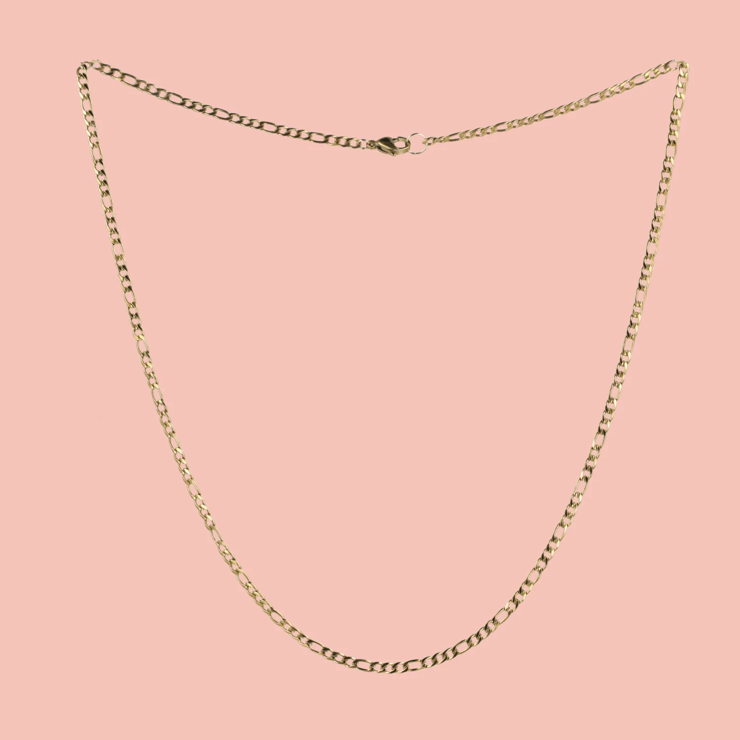 21 Inch Figaro Chain Necklace (Gold Plated) - Image 3