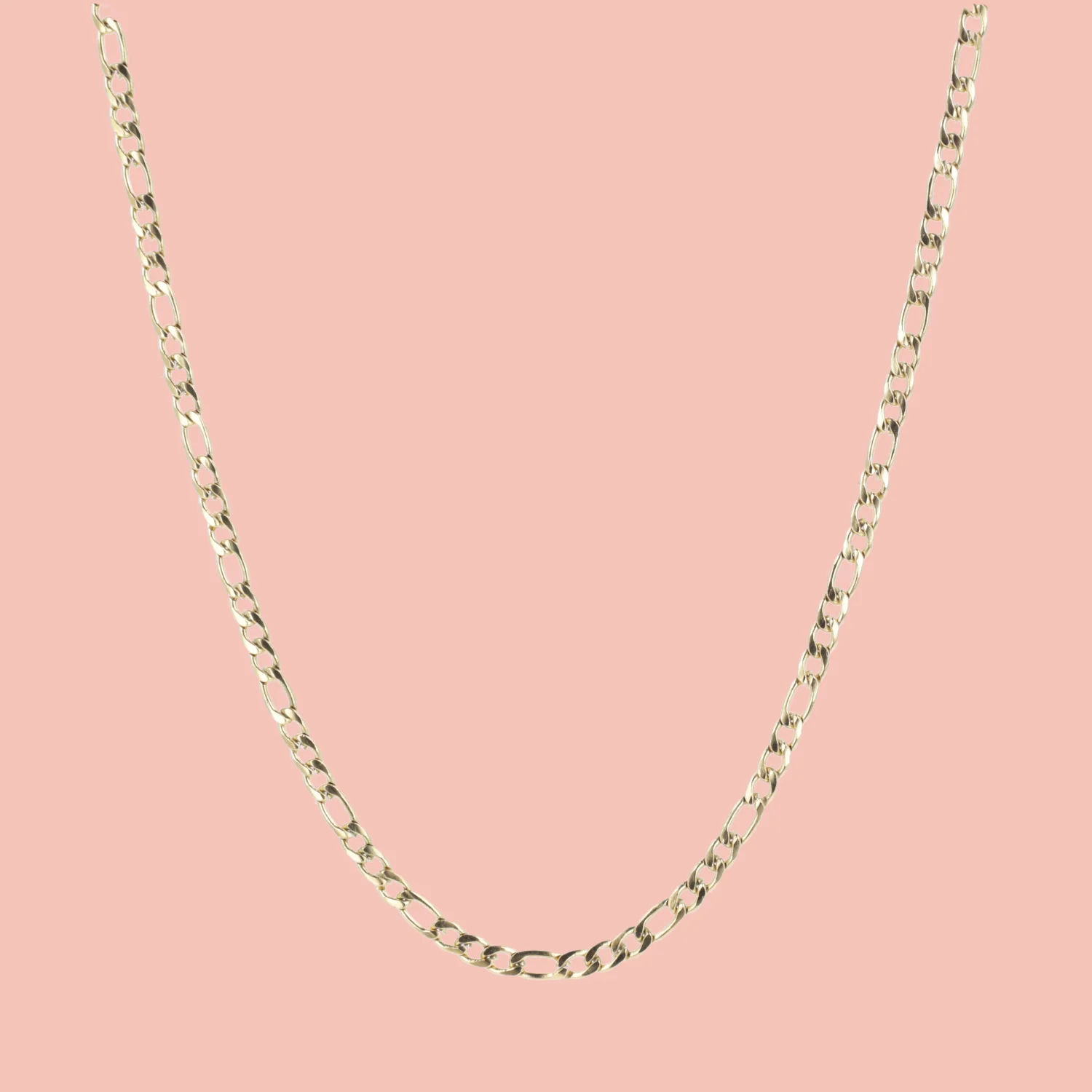 21 Inch Figaro Chain Necklace (Gold Plated) - Image 4