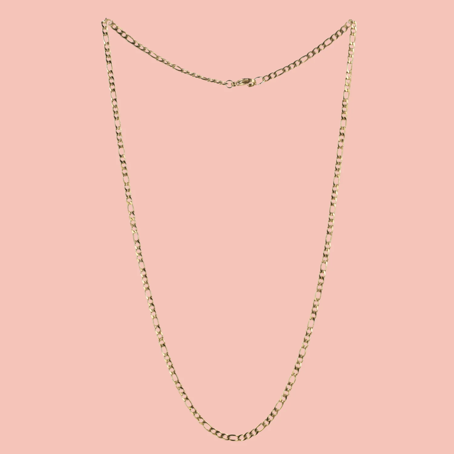 21 Inch Figaro Chain Necklace (Gold Plated) - Image 5