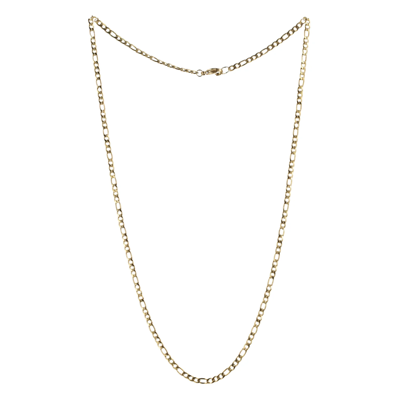 21 Inch Figaro Chain Necklace (Gold Plated) - Image 9