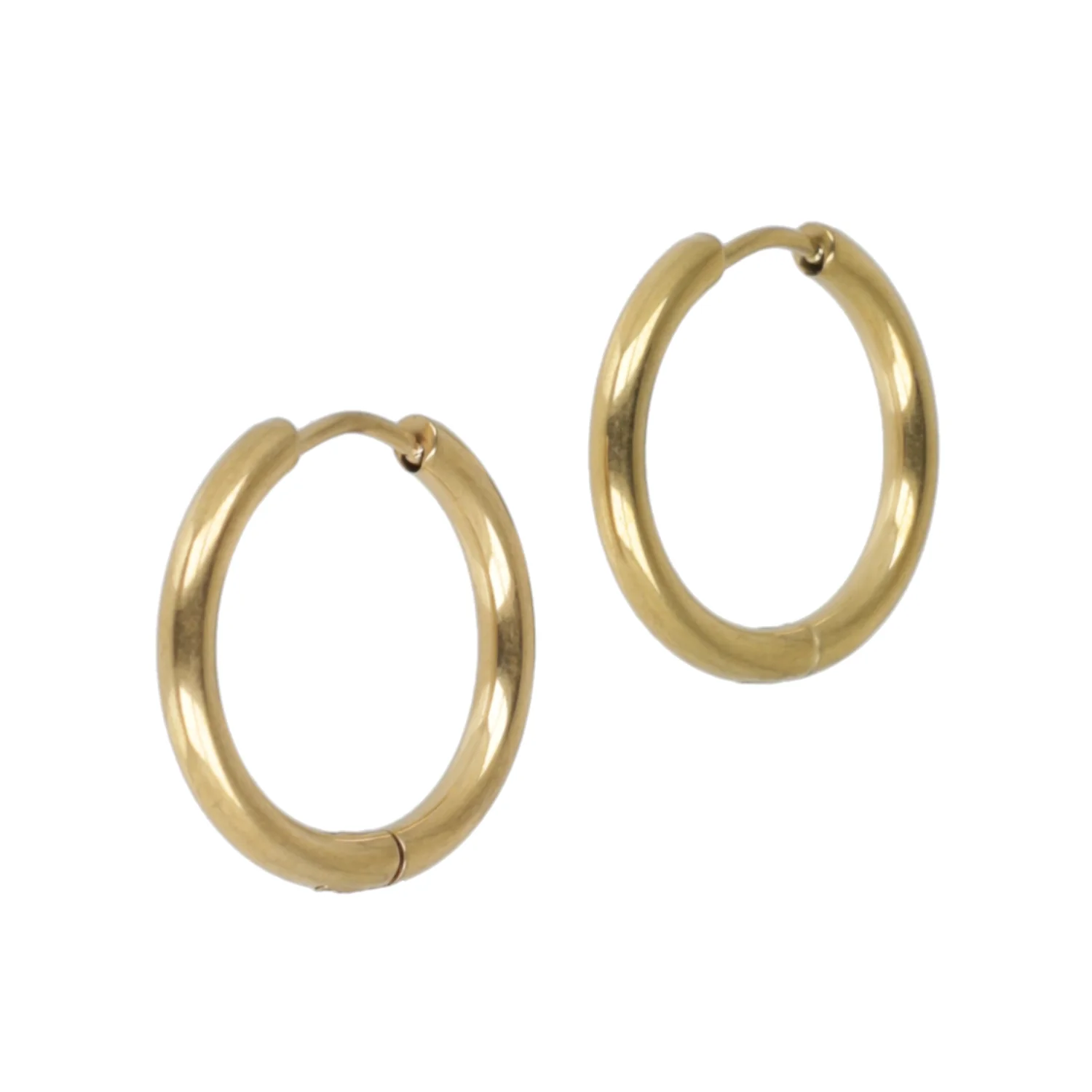 21mm Gold Stainless Steel Hoop Earrings - Image 3