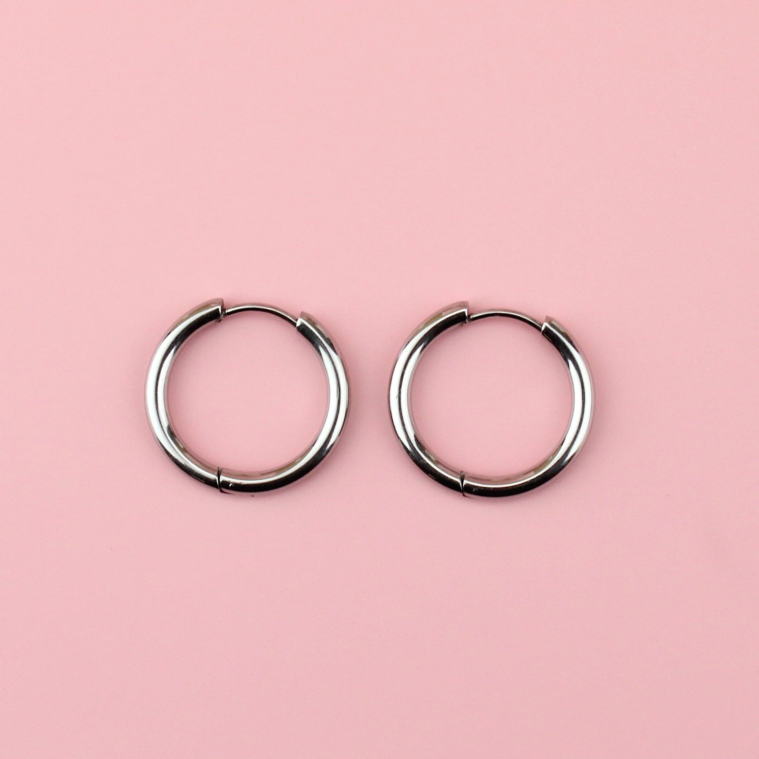 21mm Stainless Steel Hoop Earrings