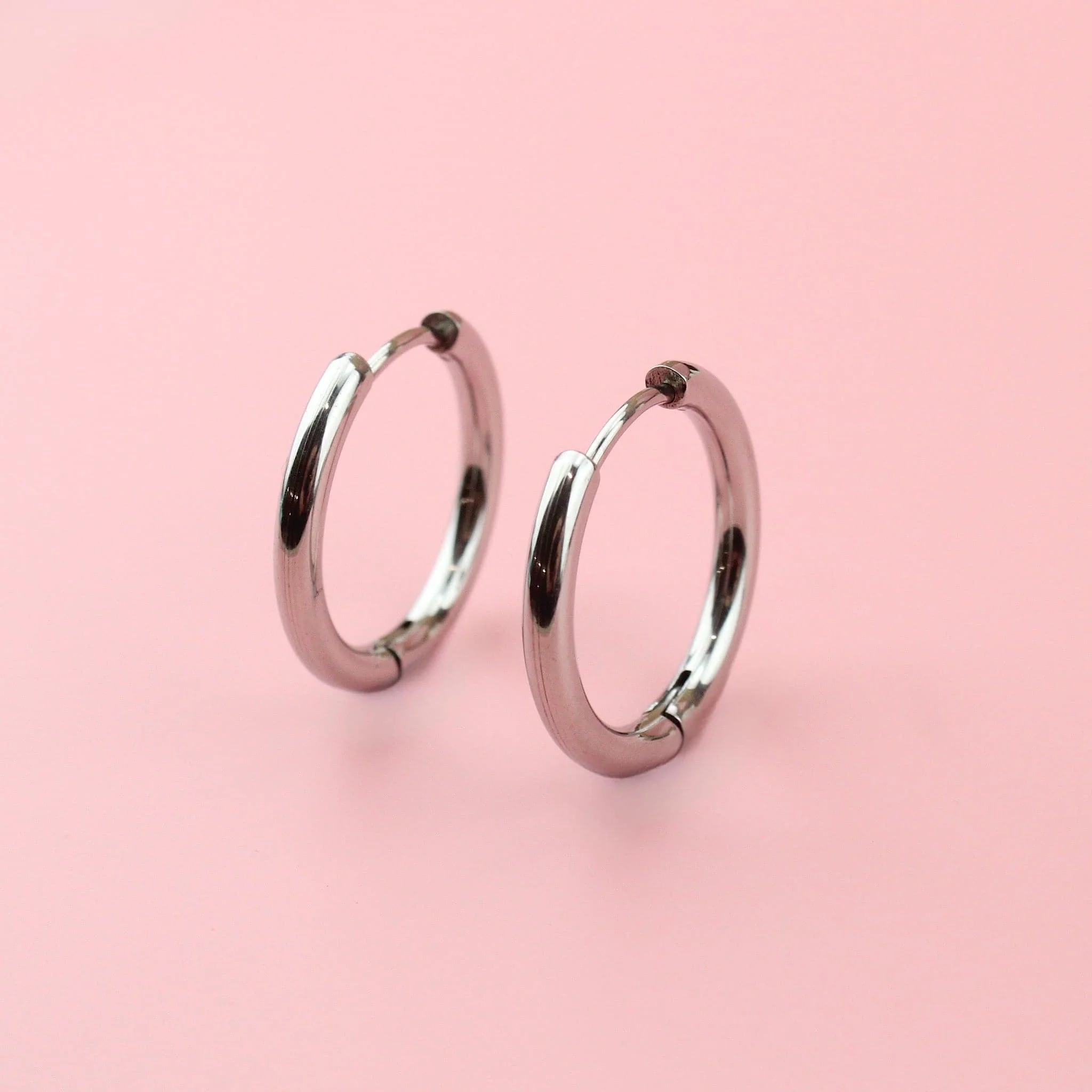 21mm Stainless Steel Hoop Earrings - Image 3