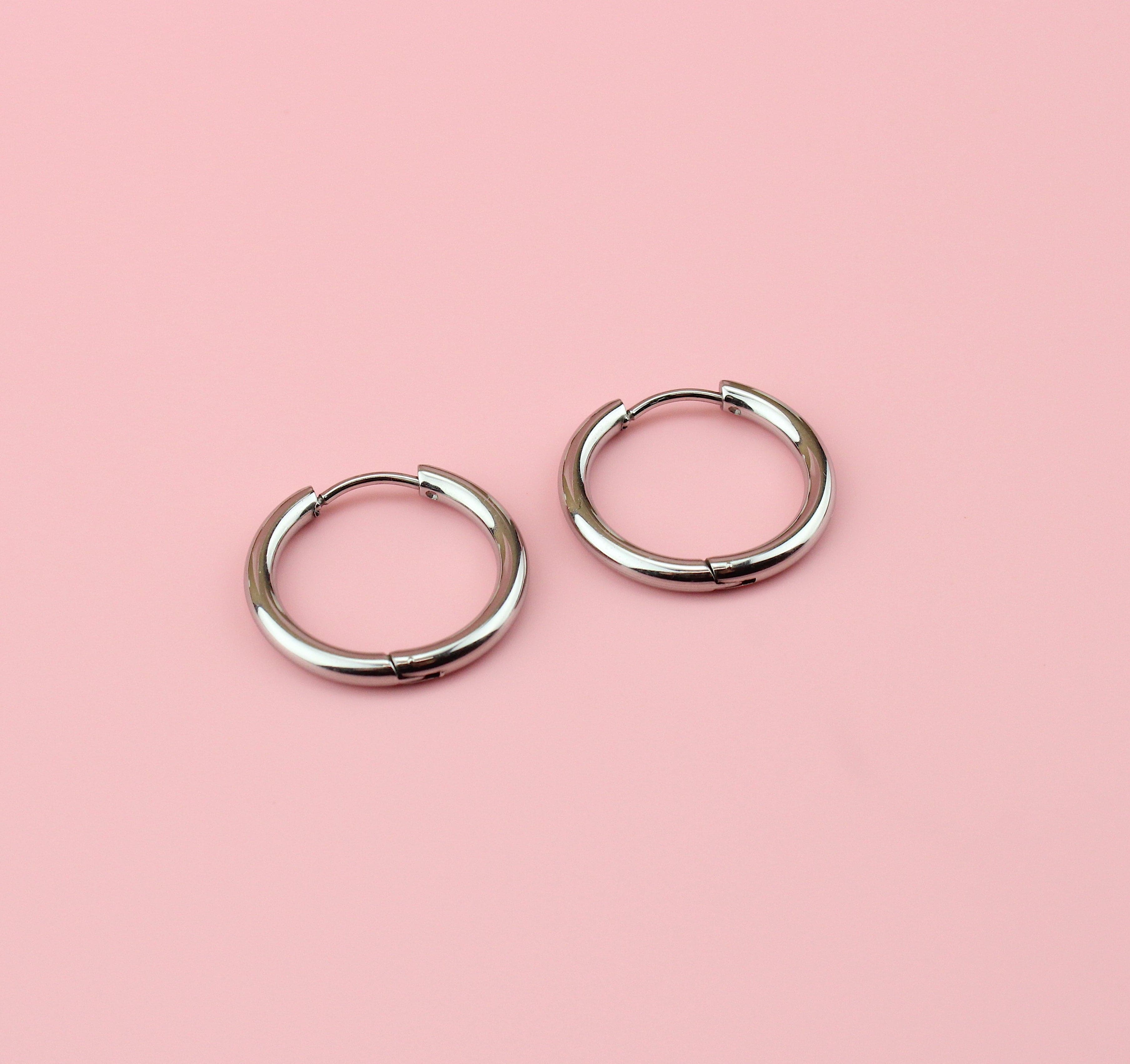 21mm Stainless Steel Hoop Earrings - Image 4
