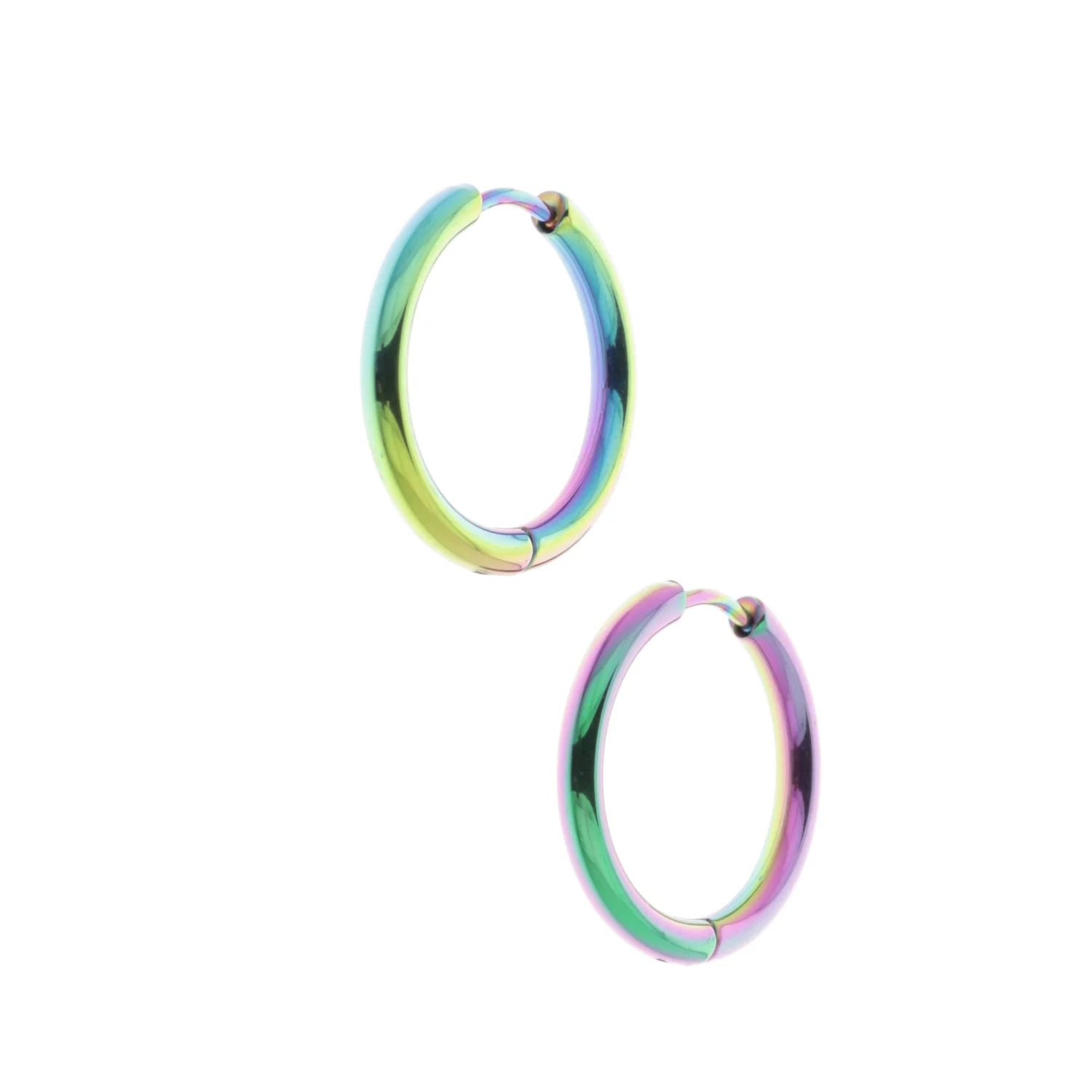 21mm Stainless Steel Rainbow Hoop Earrings - Image 5