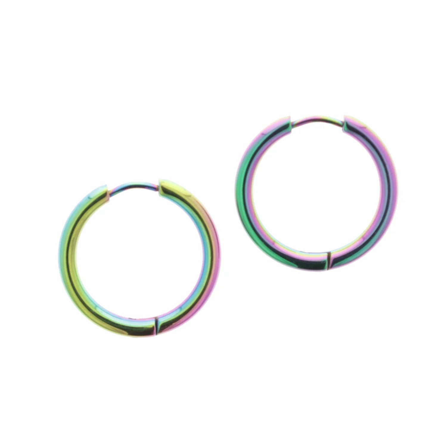 21mm Stainless Steel Rainbow Hoop Earrings - Image 7