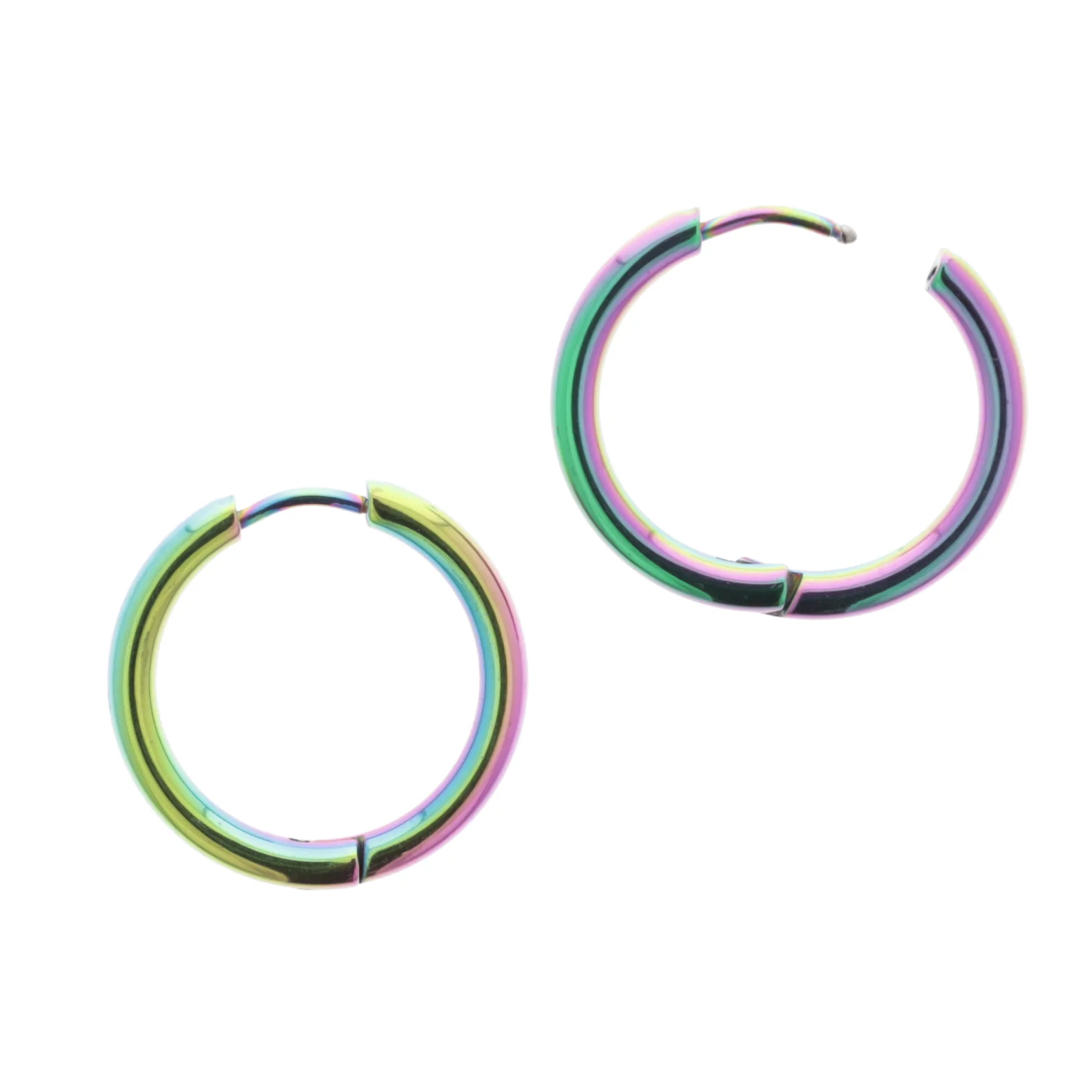 21mm Stainless Steel Rainbow Hoop Earrings - Image 8